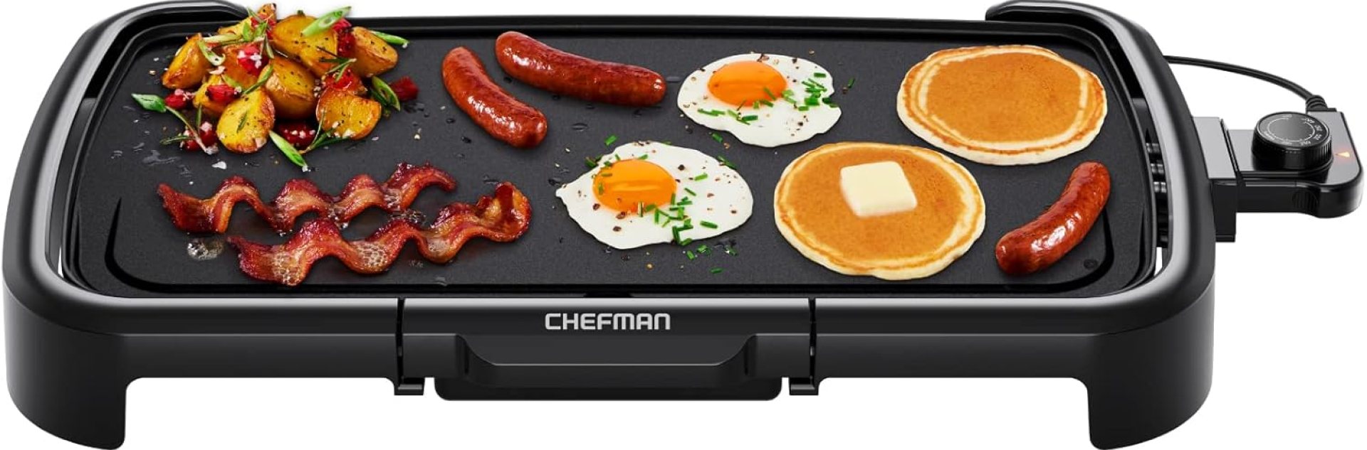 Chefman XL Electric Griddle with Removable Temperature Control, Immersible Flat Top Grill, Burger, Eggs, Pancake Griddle, Nonstick Extra Large Cooking Surface, Slide Out Drip Tray, 10 x 20 Inch Chefman XL Electric Griddle with Removable Temperature Control, Immersible Flat Top Grill, Burger, Eggs, Pancake Griddle, Nonstick Extra Large Cooking Surface, Slide Out Drip Tray, 10 x 20 Inch