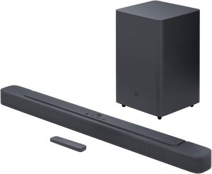 JBL Bar 2.1 Deep Bass (MK2) – 2.1 channel soundbar with wireless subwoofer (6.5’’), 300W Max output, Bluetooth enable (Black) (Renewed)
