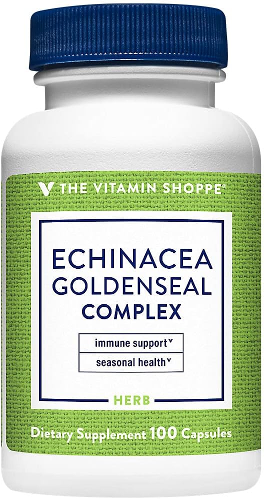 The Vitamin Shoppe Echinacea Goldenseal Complex, Seasonal Herbal Supplement Supports Healthy Immune Function (100 Capsules) The Vitamin Shoppe Echinacea Goldenseal Complex, Seasonal Herbal Supplement Supports Healthy Immune Function (100 Capsules)