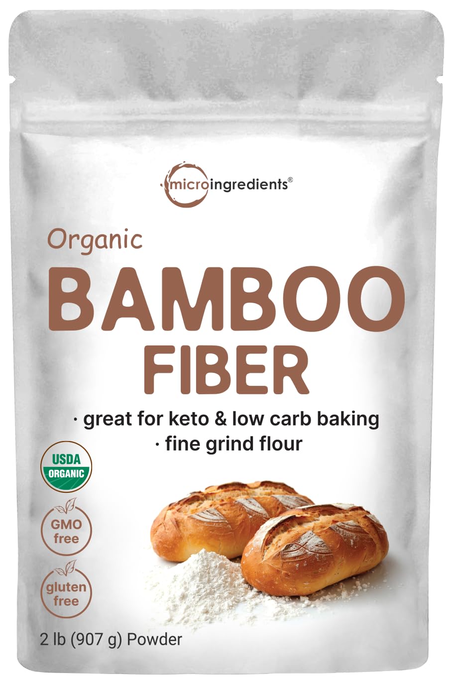 Organic Bamboo Fiber Powder, 2lbs | Keto Flour for Low-Carb Baking & Cooking | Low Calorie Flour | Rich in Silica, Prebiotics, & Minerals | Non-GMO, Keto Friendly, Gluten Free Organic Bamboo Fiber Powder, 2lbs | Keto Flour for Low-Carb Baking & Cooking | Low Calorie Flour | Rich in Silica, Prebiotics, & Minerals | Non-GMO, Keto Friendly, Gluten Free