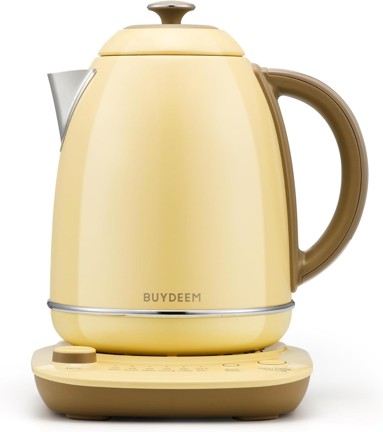 BUYDEEM K740 Electric Kettle with Temperature Control, 12H Keep Warm, Quick Boil, Stainless Steel Hot Water Boiler for Tea Coffee Milk, 1.7L, Mellow Yellow BUYDEEM K740 Electric Kettle with Temperature Control, 12H Keep Warm, Quick Boil, Stainless Steel Hot Water Boiler for Tea Coffee Milk, 1.7L, Mellow Yellow