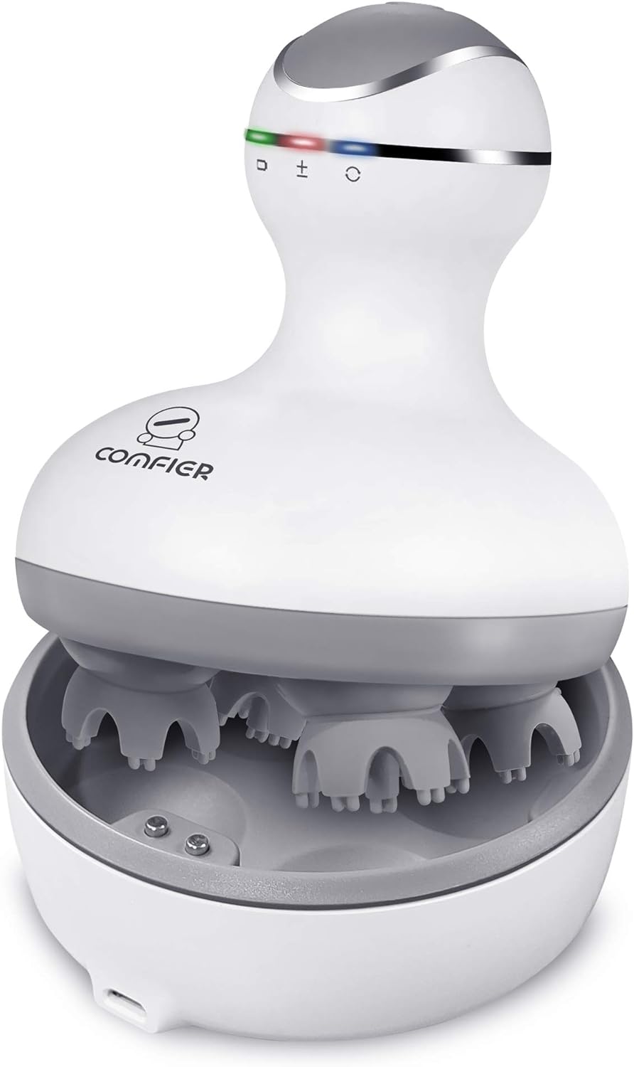 COMFIER Electric Cordless Hair Scalp Massager with Kneading 84 Massage Nodes, Handheld Portable Head Scratcher Massager for Hair Growth, Deep Clean and Stress Relax, Gifts for Men Dad COMFIER Electric Cordless Hair Scalp Massager with Kneading 84 Massage Nodes, Handheld Portable Head Scratcher Massager for Hair Growth, Deep Clean and Stress Relax, Gifts for Men Dad