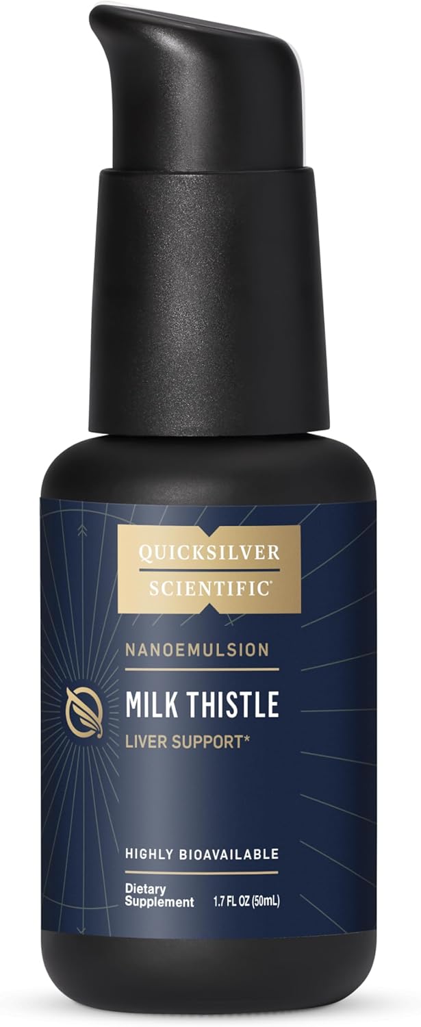 Quicksilver Scientific Nanoemulsified Milk Thistle – Silymarin Liquid with Liposome Delivery System – Immune, Detox + Liver Cleanse Support (1.7oz / 50ml) Quicksilver Scientific Nanoemulsified Milk Thistle – Silymarin Liquid with Liposome Delivery System – Immune, Detox + Liver Cleanse Support (1.7oz / 50ml)