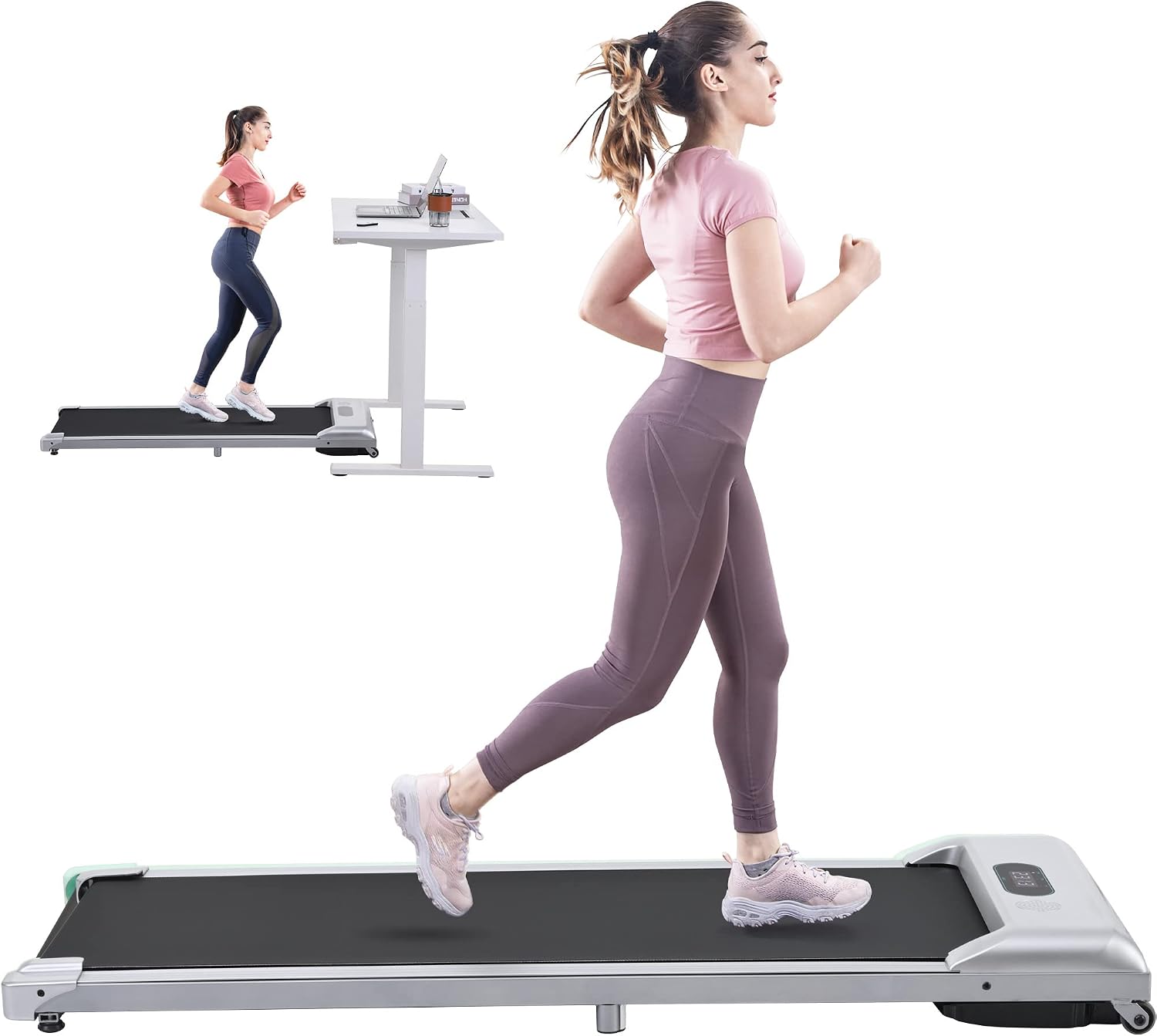 Walking Pad Treadmill Under Desk, 2 in 1 Under Desk Electric Treadmill for Home Office, Portable Treadmill 260lbs Capacity 2.25 HP Walking Pad, Lightweight Walking Jogging Machine Walking Pad Treadmill Under Desk, 2 in 1 Under Desk Electric Treadmill for Home Office, Portable Treadmill 260lbs Capacity 2.25 HP Walking Pad, Lightweight Walking Jogging Machine