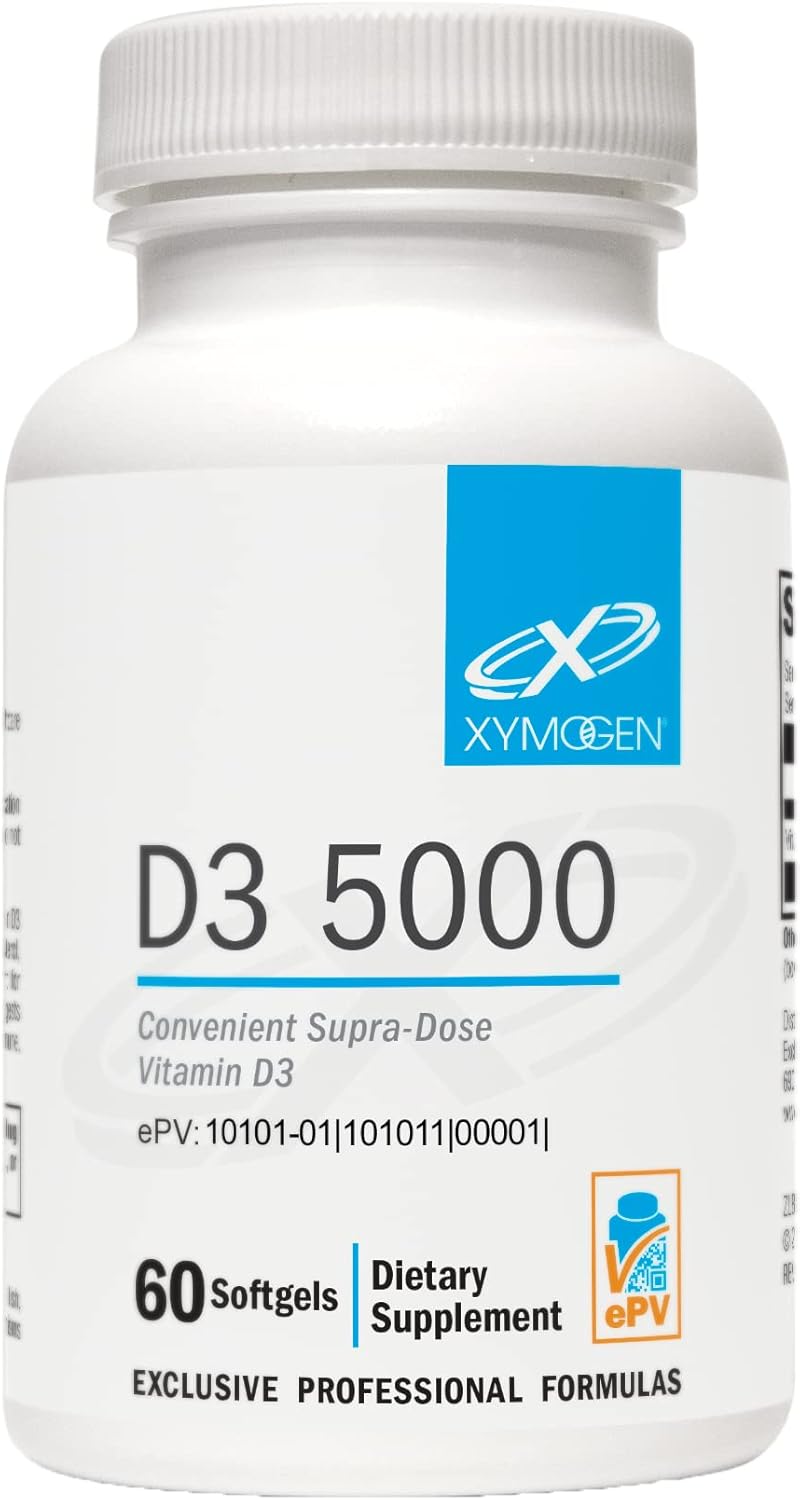 XYMOGEN D3 5000 – Bioavailable Vitamin D3 5000 IU (125 mcg) – High Potency Vitamin D Supplement to Support Immune Health, Bone + Heart Health (60 Softgels) XYMOGEN D3 5000 – Bioavailable Vitamin D3 5000 IU (125 mcg) – High Potency Vitamin D Supplement to Support Immune Health, Bone + Heart Health (60 Softgels)