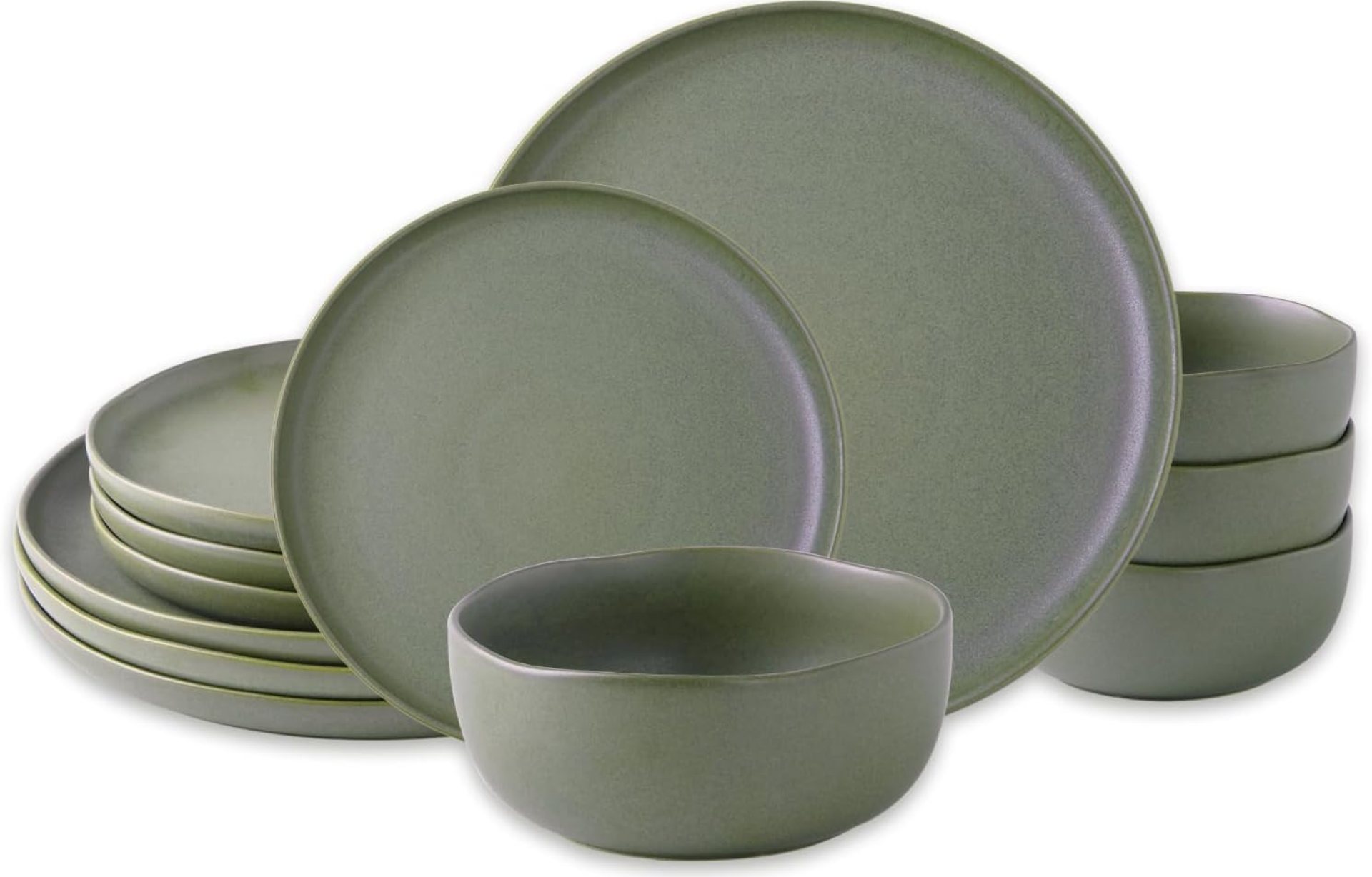 AmorArc Stoneware Dinnerware Sets, Wavy Rim Ceramic Plates and Bowls Sets, Highly Chip and Crack Resistant | Dishwasher & Microwave & Oven Safe Dishes set, Service for 4 (12pc) AmorArc Stoneware Dinnerware Sets, Wavy Rim Ceramic Plates and Bowls Sets, Highly Chip and Crack Resistant | Dishwasher & Microwave & Oven Safe Dishes set, Service for 4 (12pc)