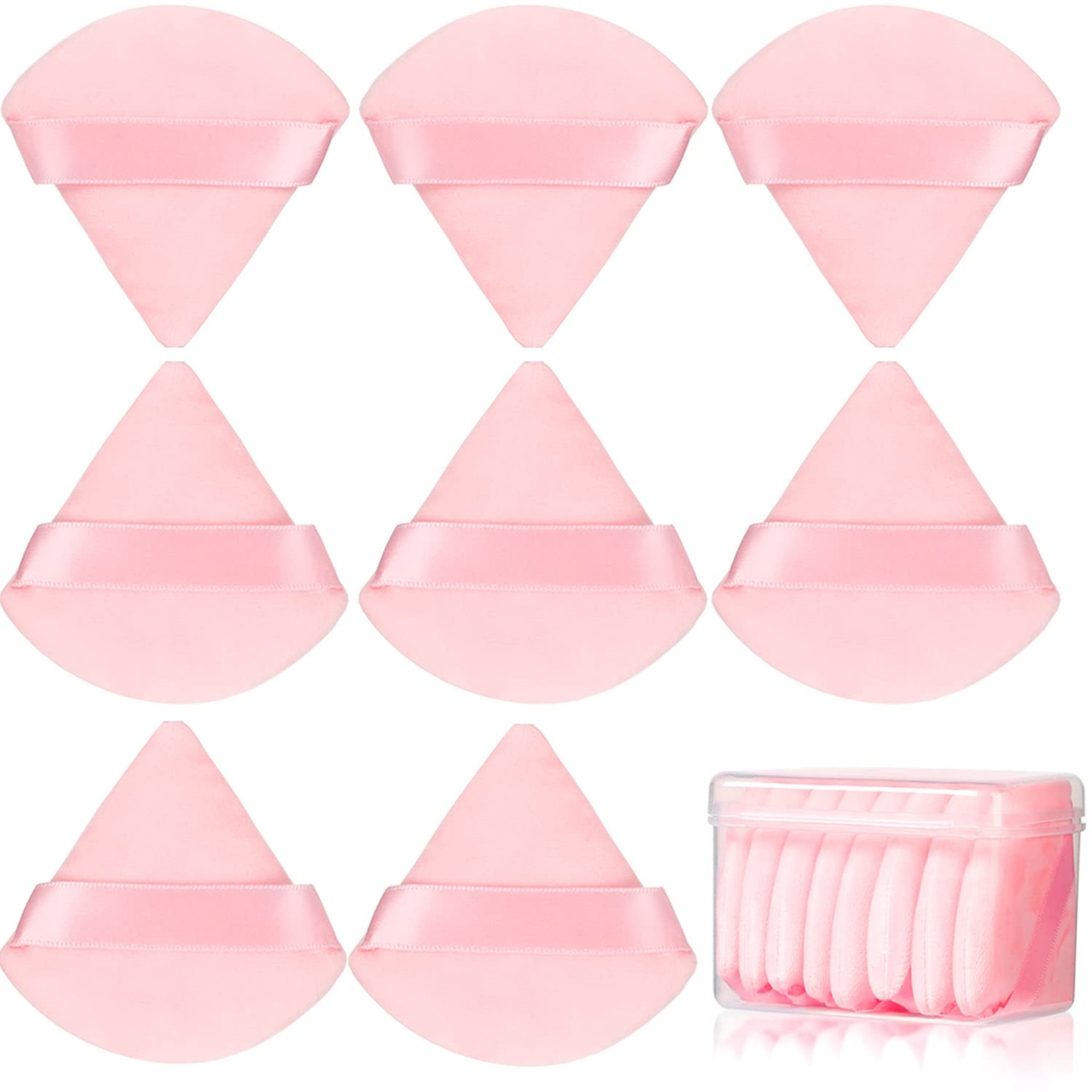 8 Pcs Cotton Powder Puff Face,JASSINS Triangle super soft for Both dry and wet Makeup Setting/Concealer/Loose and Body Powder/Foundation/Blush Makeup Sponge Set (Pink) 8 Pcs Cotton Powder Puff Face,JASSINS Triangle super soft for Both dry and wet Makeup Setting/Concealer/Loose and Body Powder/Foundation/Blush Makeup Sponge Set (Pink)