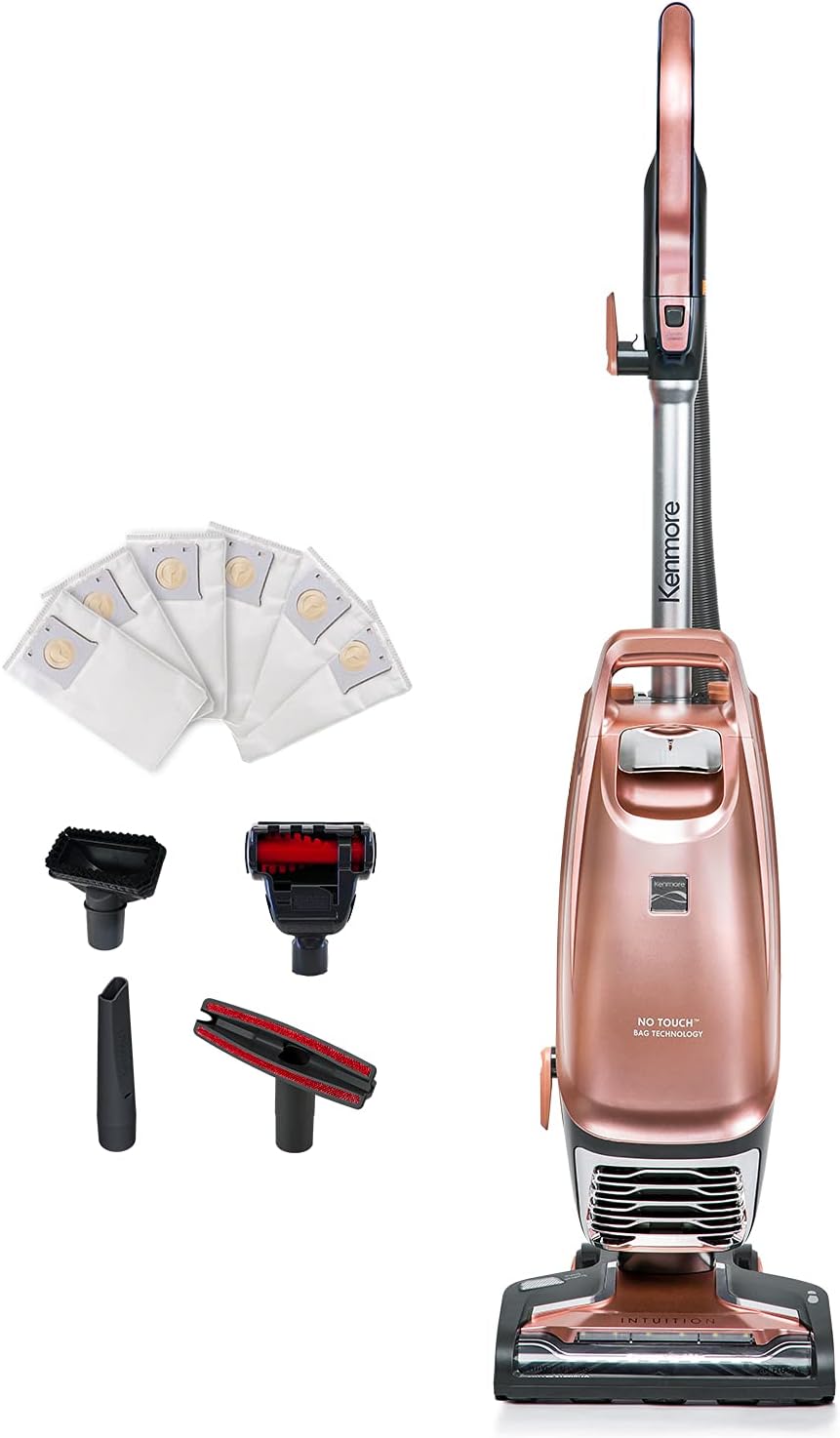 Kenmore BU4050 Intuition Bagged Upright Vacuum, liftup Cleaner with Hair Eliminator brushroll, pet Handi-Mate for Carpet, Hard Floor, Rose Gold Kenmore BU4050 Intuition Bagged Upright Vacuum, liftup Cleaner with Hair Eliminator brushroll, pet Handi-Mate for Carpet, Hard Floor, Rose Gold