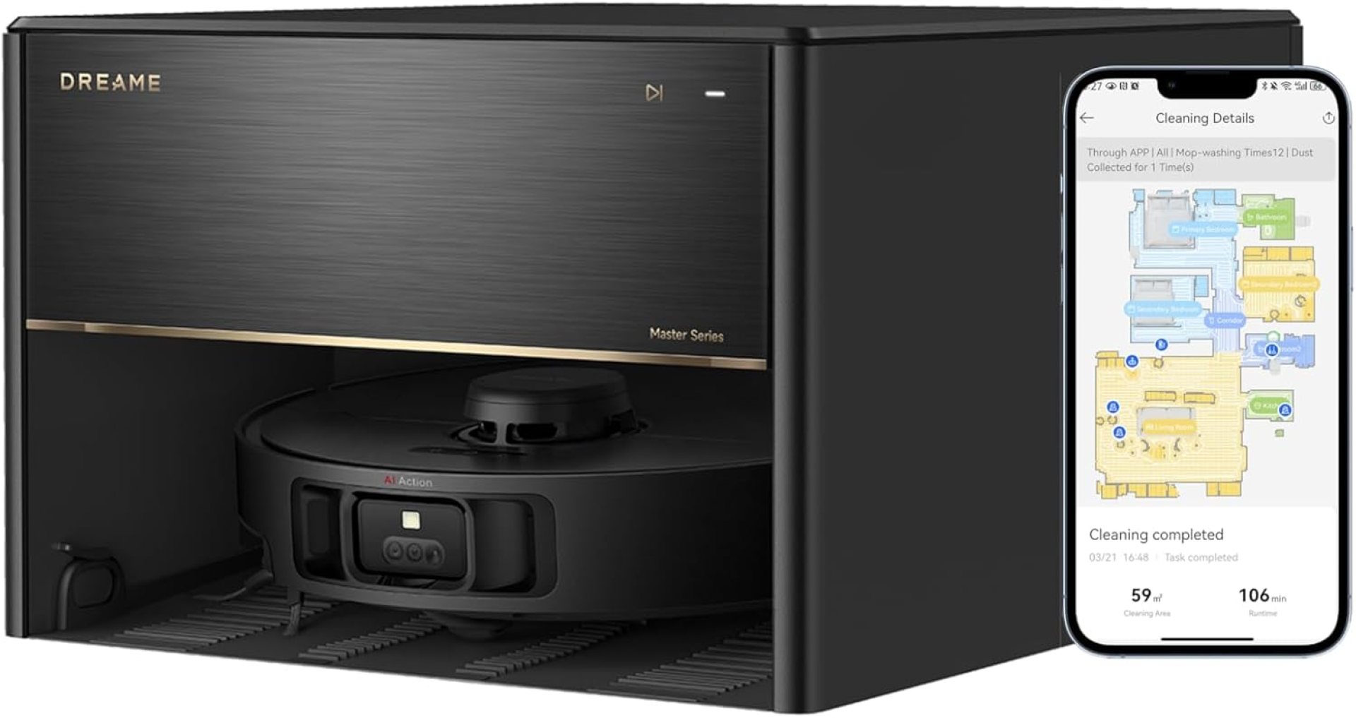 DREAME X40 Master Robot Vacuum Cleaner, 12,000Pa Suction, Auto Refilling & Draining, Smart Navigation, Mop Self-Cleaning, Pet-Friendly, 11 inch Compact Base, Alexa/Siri/Google Home Compatible DREAME X40 Master Robot Vacuum Cleaner, 12,000Pa Suction, Auto Refilling & Draining, Smart Navigation, Mop Self-Cleaning, Pet-Friendly, 11 inch Compact Base, Alexa/Siri/Google Home Compatible