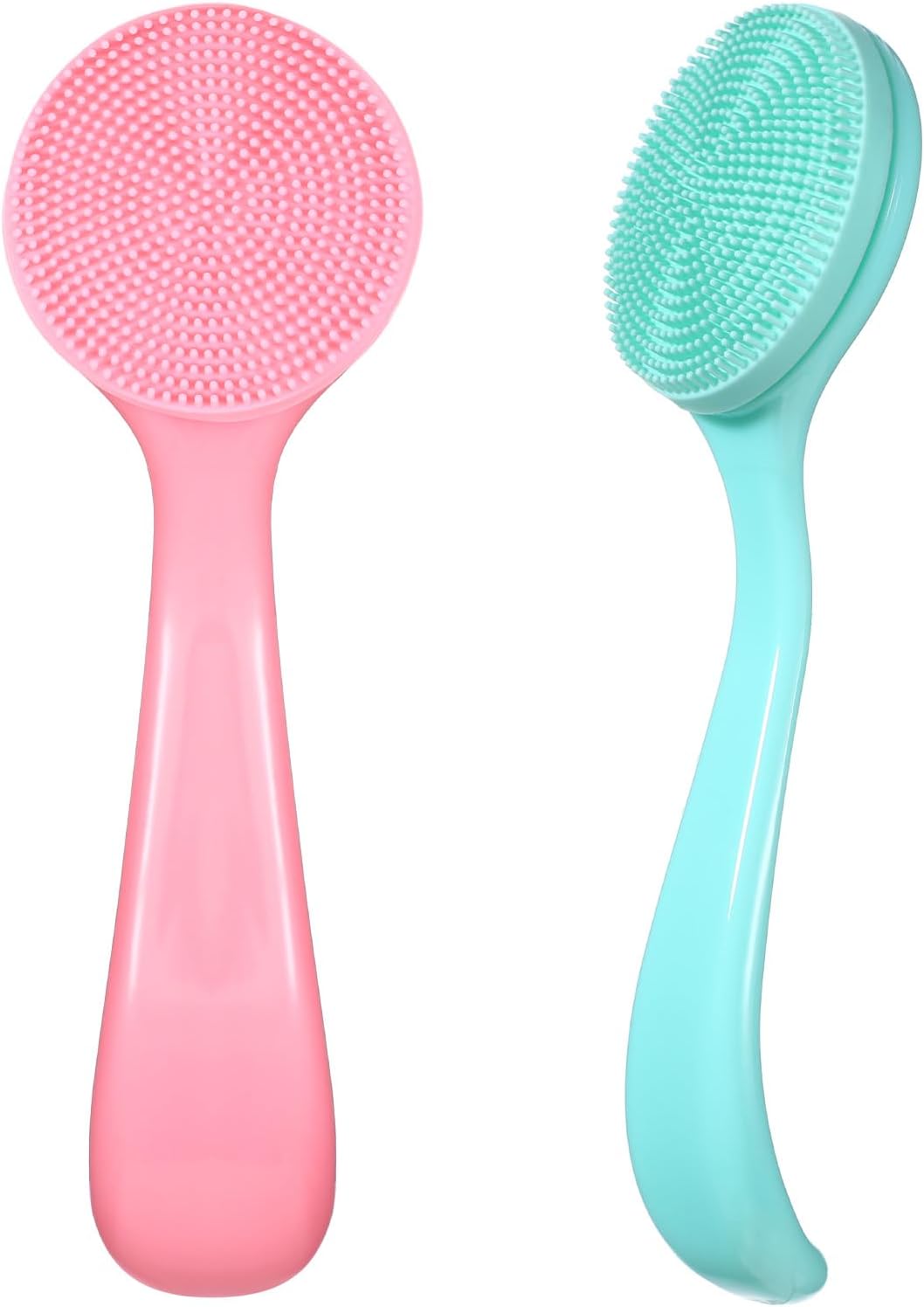 2 Pcs Silicone Manual Facial Cleansing Brush Soft Face Scrubber Exfoliating Brush Waterproof Face Cleaning Scrubber Exfoliator Cleanser for Blackheads Makeup Residues Removal(Pink, Blue) 2 Pcs Silicone Manual Facial Cleansing Brush Soft Face Scrubber Exfoliating Brush Waterproof Face Cleaning Scrubber Exfoliator Cleanser for Blackheads Makeup Residues Removal(Pink, Blue)