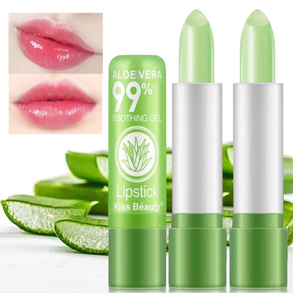 firstfly 2 Pack Aloe Vera Lipstick, Long Lasting Nutritious Lip Balm Lips Moisturizer Magic Temperature Color Change Lip Gloss firstfly 2 Pack Aloe Vera Lipstick, Long Lasting Nutritious Lip Balm Lips Moisturizer Magic Temperature Color Change Lip Gloss