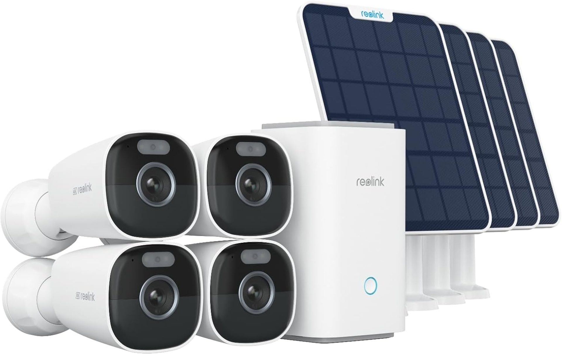 REOLINK 4K Security Cameras Wireless Outdoor System, Encrypted 1 Year Local Storage, Color Night Vision, 2.4/5GHz Wi-Fi, AI Detection, No Monthly Fee, Home Hub with 4X Eco Ultra+Solar Panel REOLINK 4K Security Cameras Wireless Outdoor System, Encrypted 1 Year Local Storage, Color Night Vision, 2.4/5GHz Wi-Fi, AI Detection, No Monthly Fee, Home Hub with 4X Eco Ultra+Solar Panel
