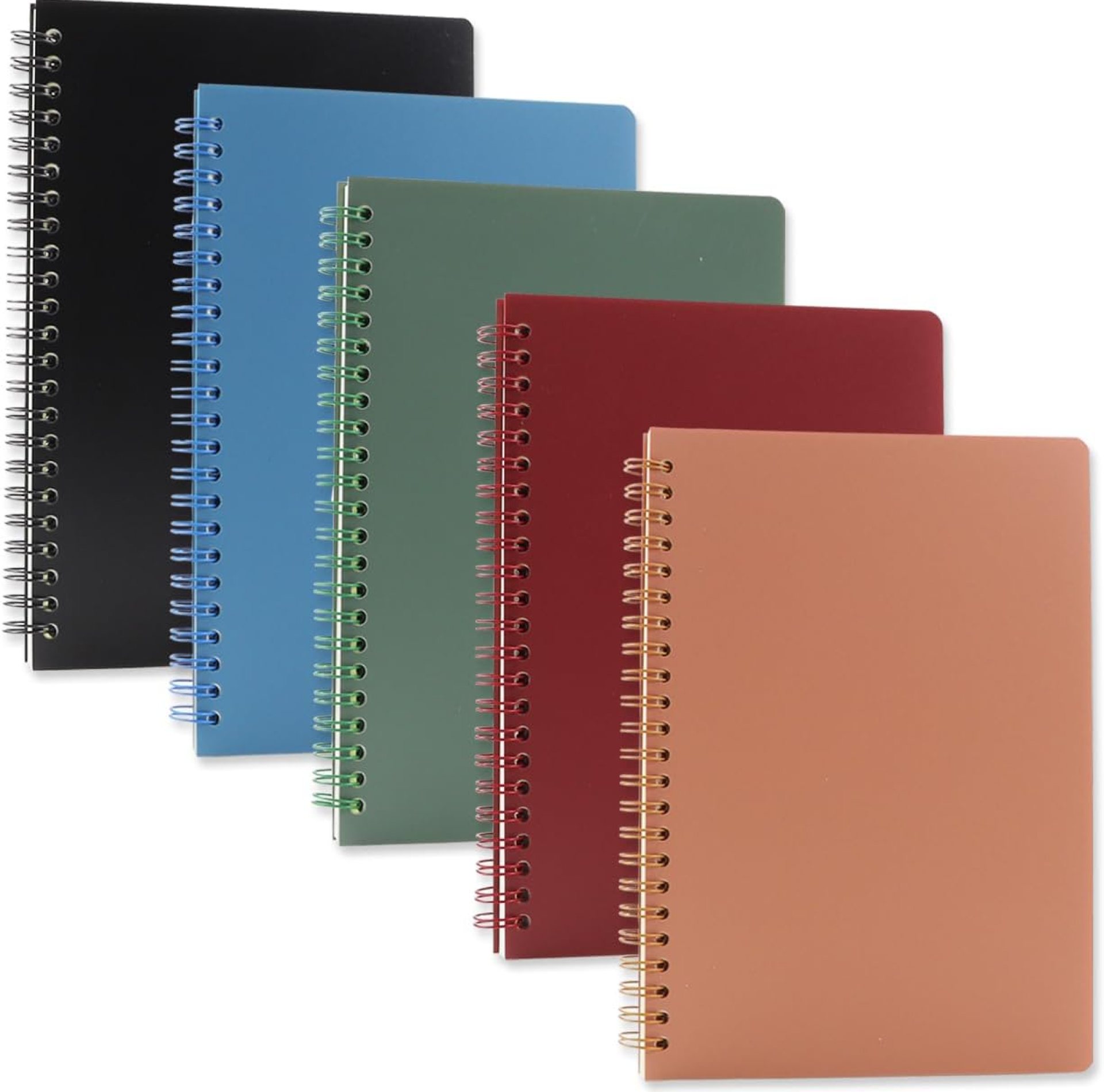 5 Pack Spiral Notebooks 8.3″ x 5.7″, 80 Sheets College Ruled Notebook with Plastic Waterproof Cover, A5 Lined Journal for Office, School,Home 5 Pack Spiral Notebooks 8.3″ x 5.7″, 80 Sheets College Ruled Notebook with Plastic Waterproof Cover, A5 Lined Journal for Office, School,Home