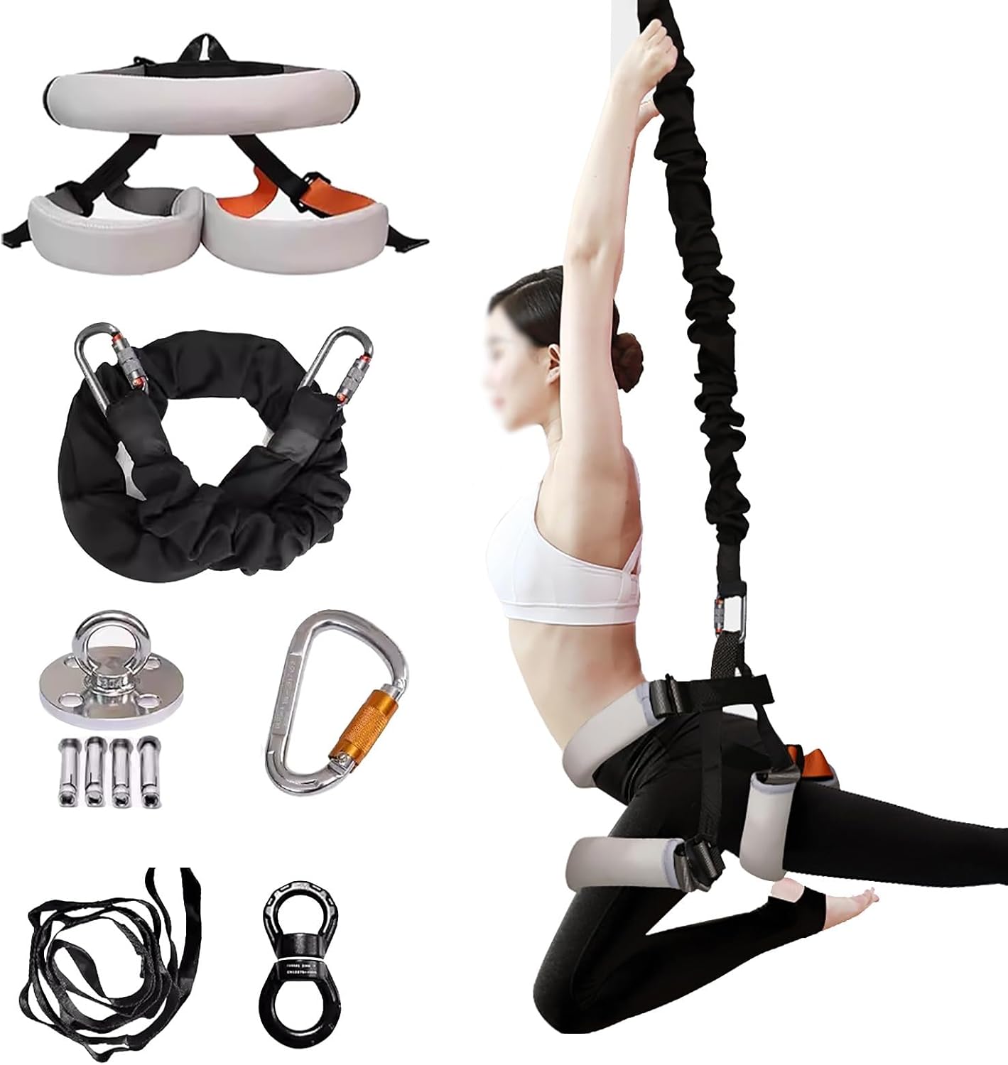 JYHHCYS Yoga Bungee Cord Resistance Belt Set – Hanging Fitness Elastic Rope Kit for Improve Balance – Heavy Bungee Resistance Band Set for Home Gym, Load Capacity 90kg/198lbs(M-40~50kg/88~110lbs) JYHHCYS Yoga Bungee Cord Resistance Belt Set – Hanging Fitness Elastic Rope Kit for Improve Balance – Heavy Bungee Resistance Band Set for Home Gym, Load Capacity 90kg/198lbs(M-40~50kg/88~110lbs)