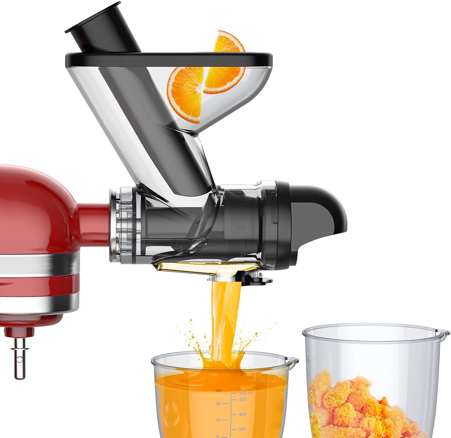 Masticating Juicer Attachment for KitchenAid Stand Mixer, Cold Pressed Juicer Machine, Slow Masticating Juicer Attachment with Dual Feed Chute and Pusher by FGREEBLE Masticating Juicer Attachment for KitchenAid Stand Mixer, Cold Pressed Juicer Machine, Slow Masticating Juicer Attachment with Dual Feed Chute and Pusher by FGREEBLE