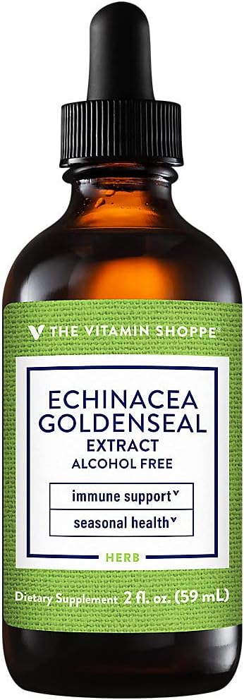 The Vitamin Shoppe Echinacea Goldenseal Extract, Seasonal Herbal Supplement Supports Healthy Immune Function (2 Fluid Ounces Liquid) The Vitamin Shoppe Echinacea Goldenseal Extract, Seasonal Herbal Supplement Supports Healthy Immune Function (2 Fluid Ounces Liquid)
