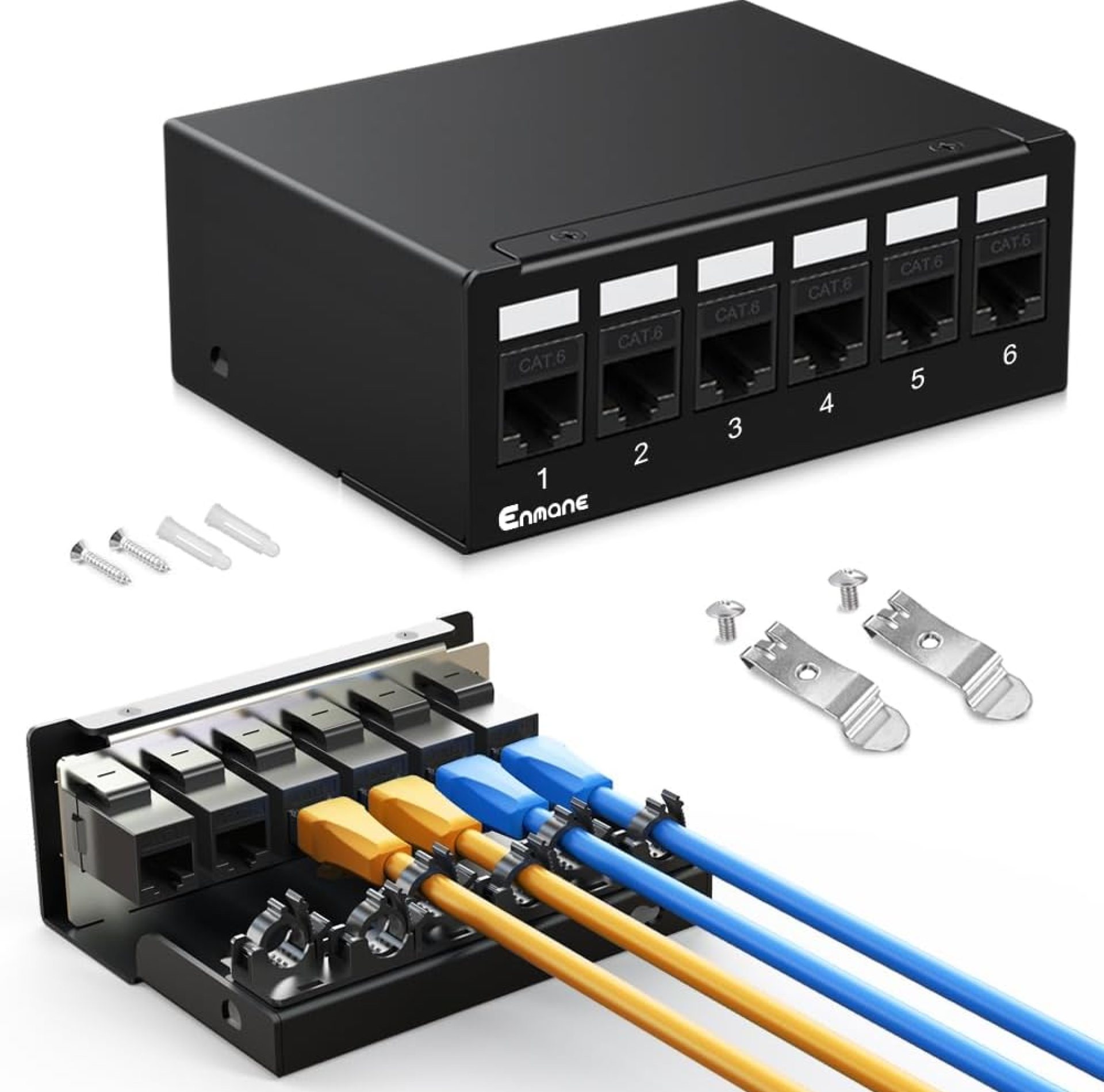 6Port Patch Panel CAT6 Keystone Patch Panel Shielded Network Patch Patch with Smart Cable Management for Home/Office Network (1U 6Port, CAT6) 6Port Patch Panel CAT6 Keystone Patch Panel Shielded Network Patch Patch with Smart Cable Management for Home/Office Network (1U 6Port, CAT6)