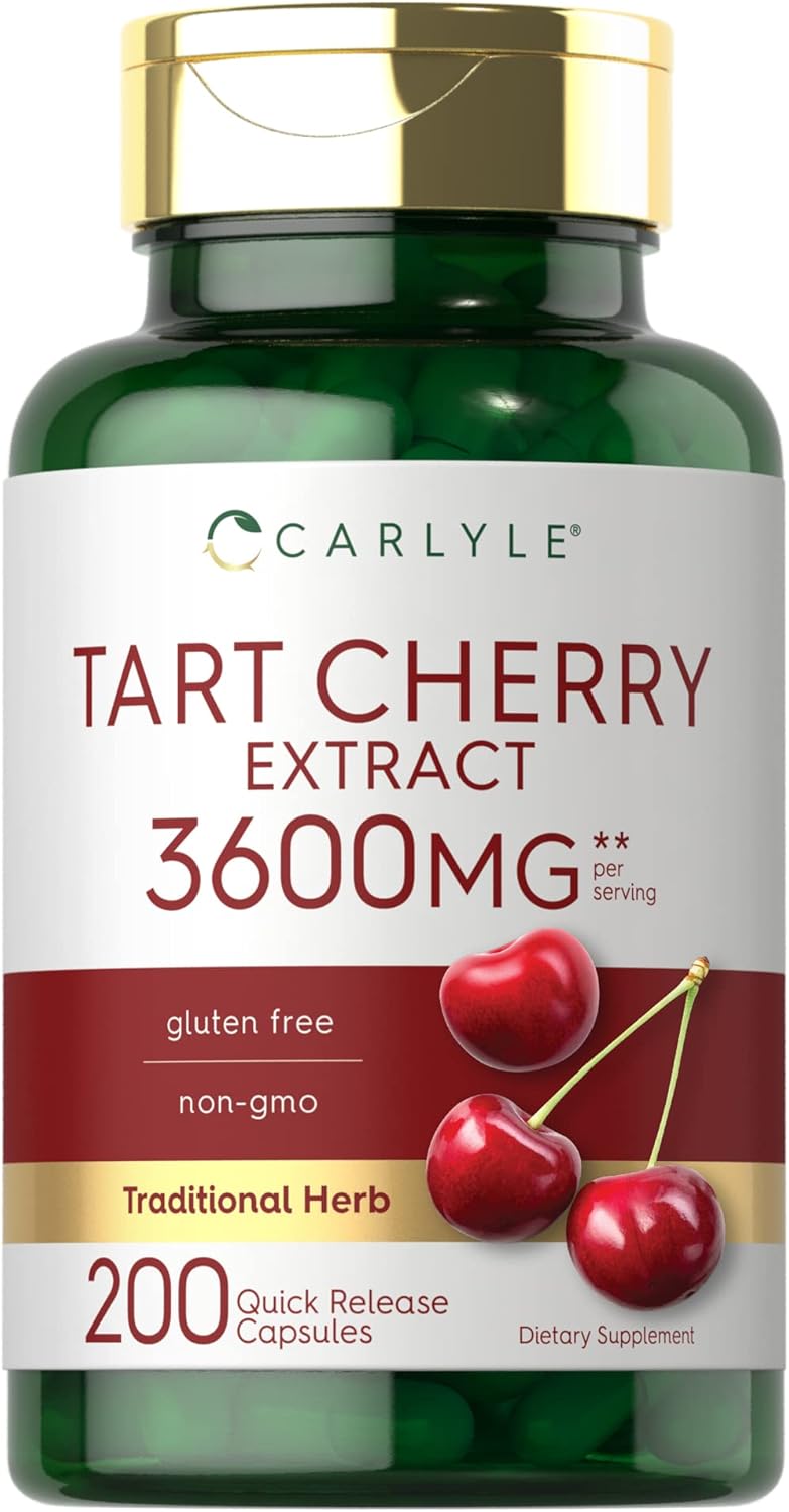 Carlyle Tart Cherry Extract Capsules | 200 Count | Non-GMO and Gluten Free Formula | Traditional Herb Supplement Carlyle Tart Cherry Extract Capsules | 200 Count | Non-GMO and Gluten Free Formula | Traditional Herb Supplement