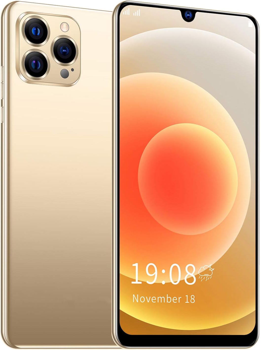 Unlocked Android Smartphone, 6.26in HD Screen Cell Phone, 2MP+2MP Camera 1GB + 8GB ROM , Dual Card Dual Standby, Face Recognition, with +BT+FM+(Gold) Unlocked Android Smartphone, 6.26in HD Screen Cell Phone, 2MP+2MP Camera 1GB + 8GB ROM , Dual Card Dual Standby, Face Recognition, with +BT+FM+(Gold)