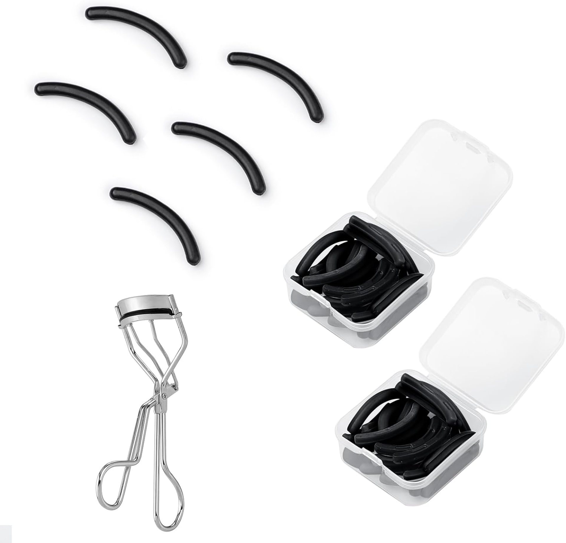 48PCS Eyelash Curler Refill Pads Compatible with Shiseido Eye Lash and Cosmetic Accessory, Silicone Soft Rubber Curler for Universal Eyelash Curler, Black 48PCS Eyelash Curler Refill Pads Compatible with Shiseido Eye Lash and Cosmetic Accessory, Silicone Soft Rubber Curler for Universal Eyelash Curler, Black