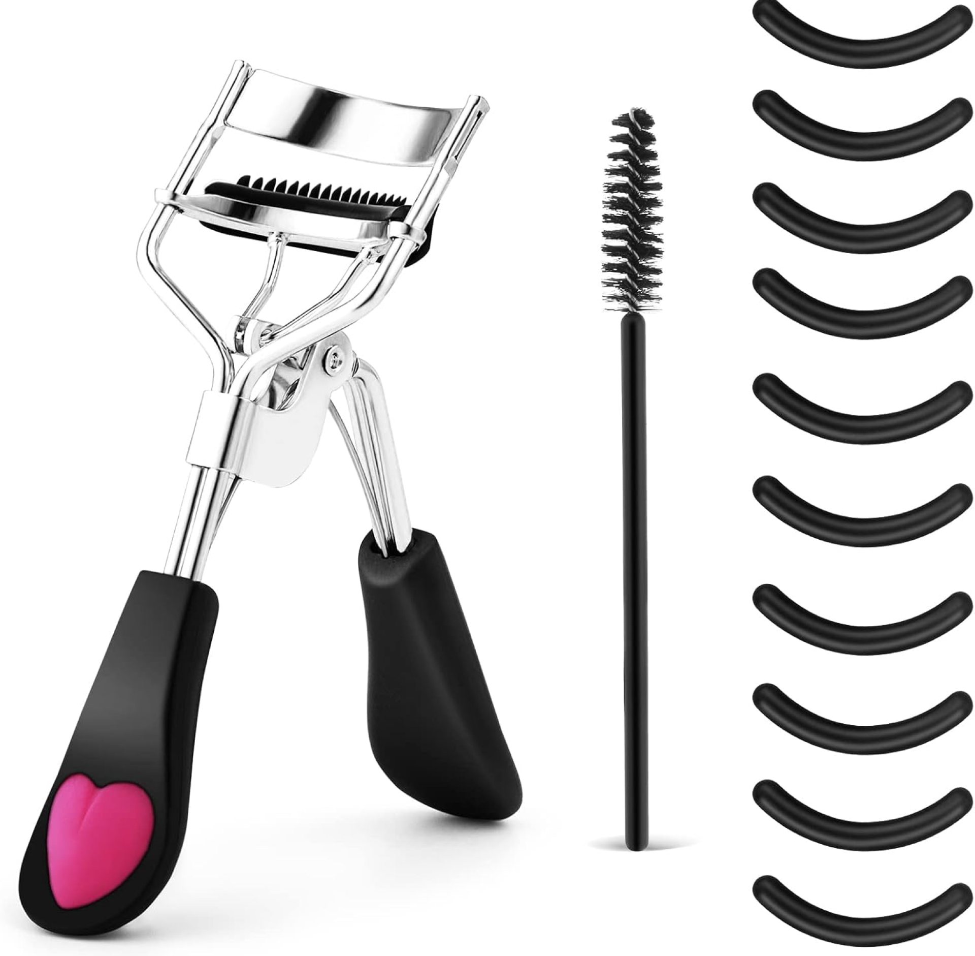 Beauty Eyelash Curler Kit Professional Eye Lashes Curler Metal Makeup Tool with Built-in Comb Eye with 10 Replacement Refill Pads for Women Girl Get Dramatically Curled Eyelashes Beauty Eyelash Curler Kit Professional Eye Lashes Curler Metal Makeup Tool with Built-in Comb Eye with 10 Replacement Refill Pads for Women Girl Get Dramatically Curled Eyelashes