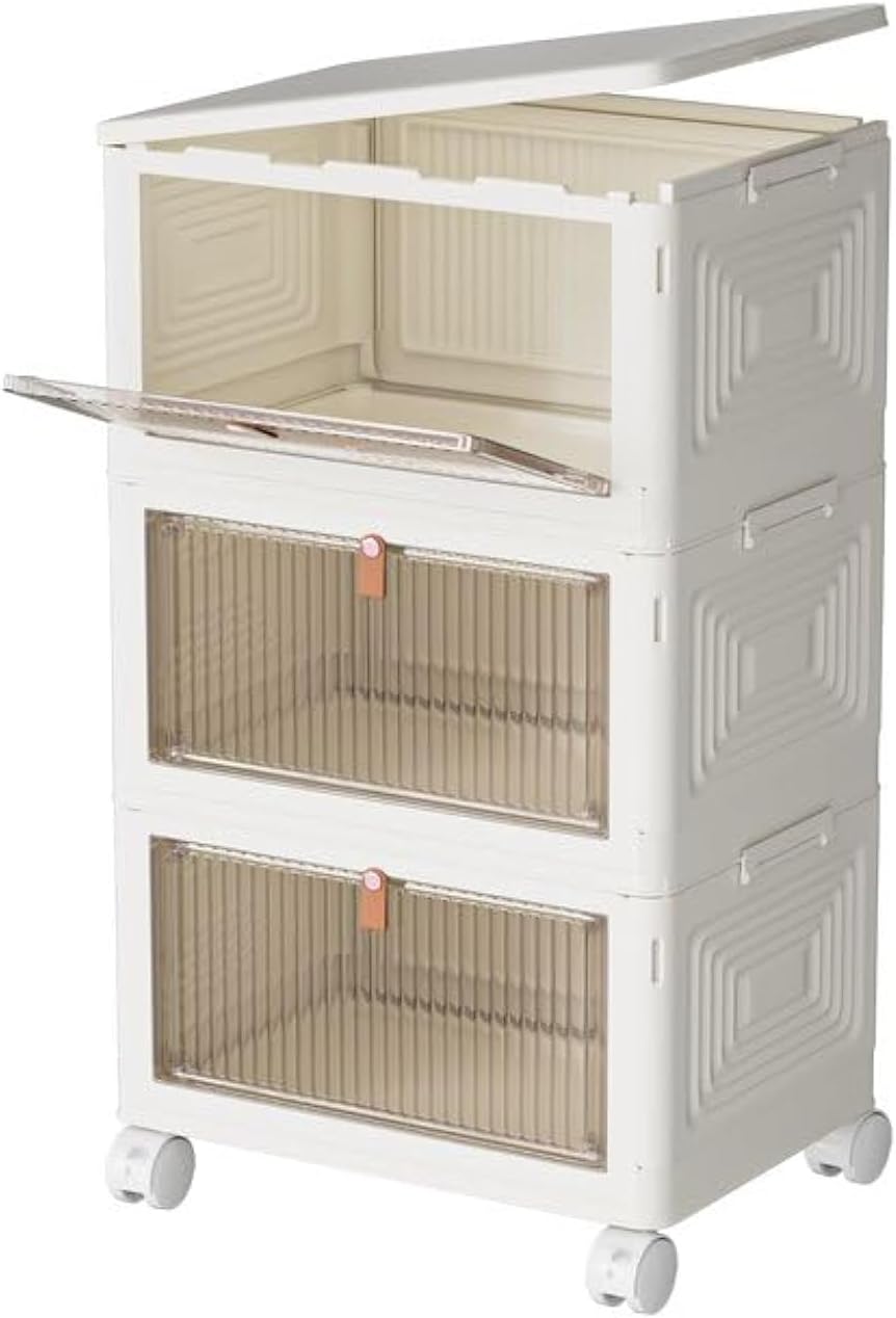 3 Tier Plastic Storage Bins with Lid 23QT, Stackable Storage Containers with Wheels, Folding Storage Boxes, Stackable Storage Bins, Closet Organizers and Storage for Living Room,Office,Dorm 3 Tier Plastic Storage Bins with Lid 23QT, Stackable Storage Containers with Wheels, Folding Storage Boxes, Stackable Storage Bins, Closet Organizers and Storage for Living Room,Office,Dorm