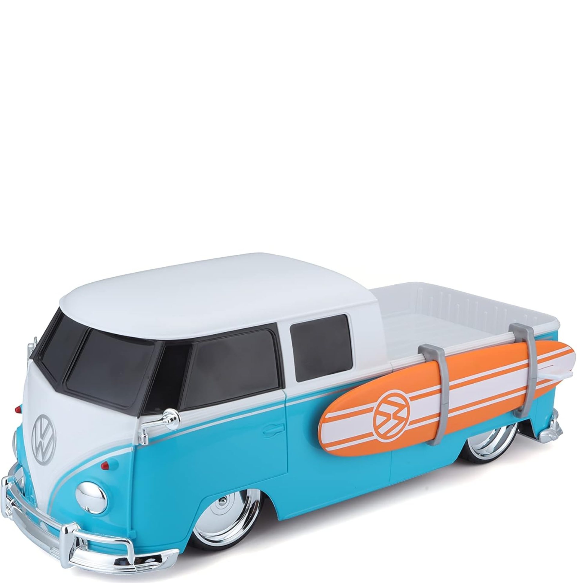 Maisto Tech R/C 1:16 Scale 2.4 GHz VW Type 2 Pick-up w/Surfboard, Blue with White Maisto Tech R/C 1:16 Scale 2.4 GHz VW Type 2 Pick-up w/Surfboard, Blue with White