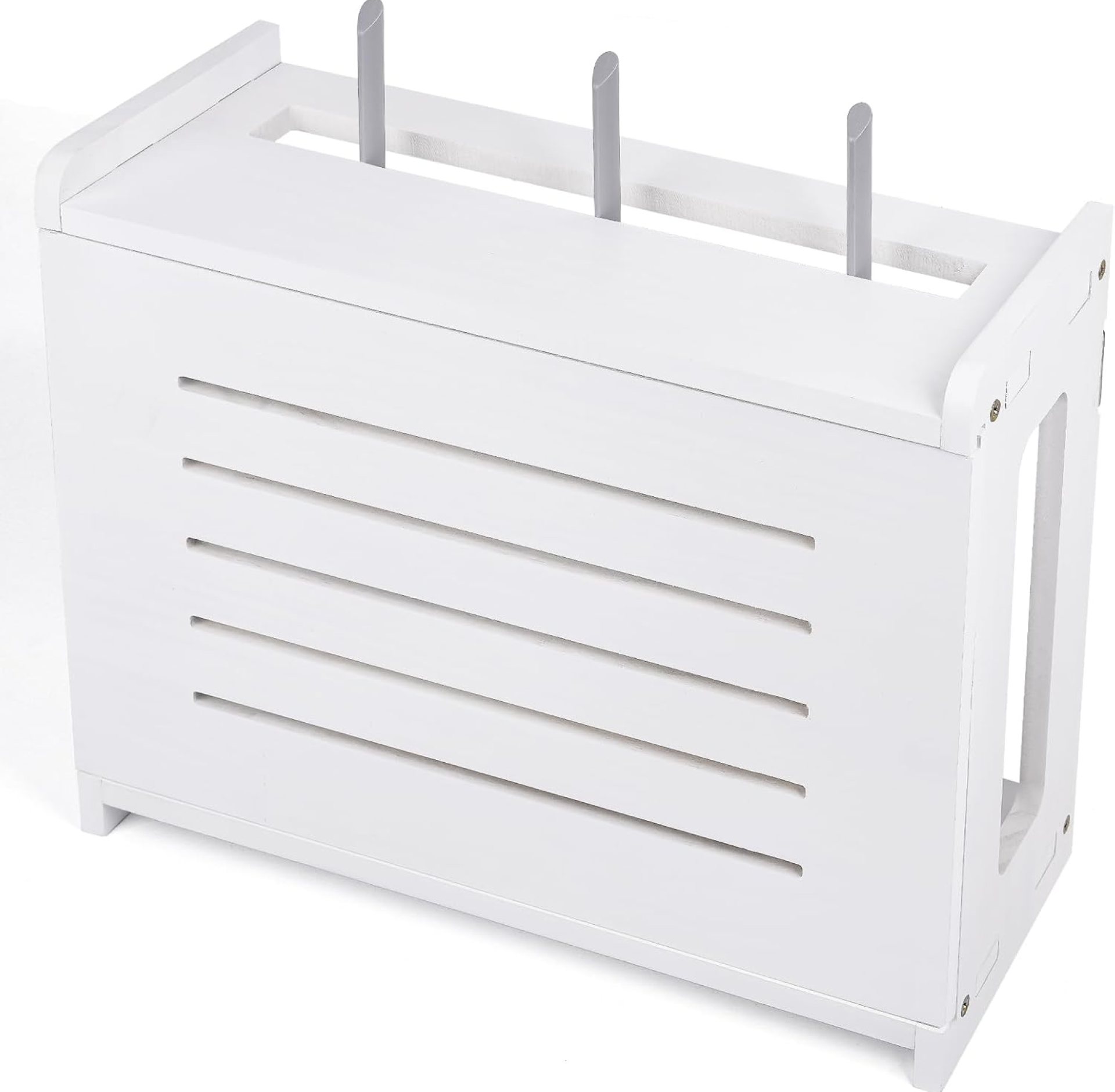 Router Shelf Wall Mount WiFi Router Storage Box Modem Cable Router Cover Organized Power Strip Cable Management Hider Rack by Solid Wood Need Assembly White Router Shelf Wall Mount WiFi Router Storage Box Modem Cable Router Cover Organized Power Strip Cable Management Hider Rack by Solid Wood Need Assembly White