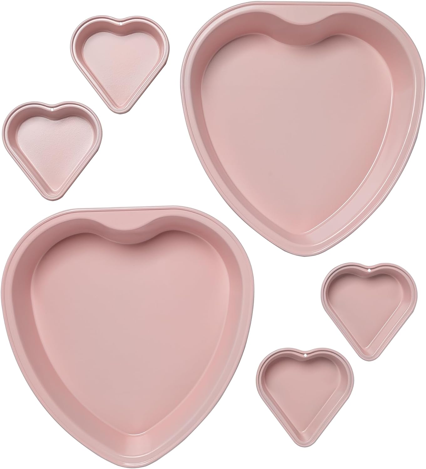 Paris Hilton Heart Shaped Nonstick Bakeware Set, Easy Release Carbon Steel, Includes two 9.5-Inch Pans and four Mini 3.5-Inch Pans, Dishwasher Safe, Made without PFAS or PFOA, 6-Piece Set, Pink Paris Hilton Heart Shaped Nonstick Bakeware Set, Easy Release Carbon Steel, Includes two 9.5-Inch Pans and four Mini 3.5-Inch Pans, Dishwasher Safe, Made without PFAS or PFOA, 6-Piece Set, Pink