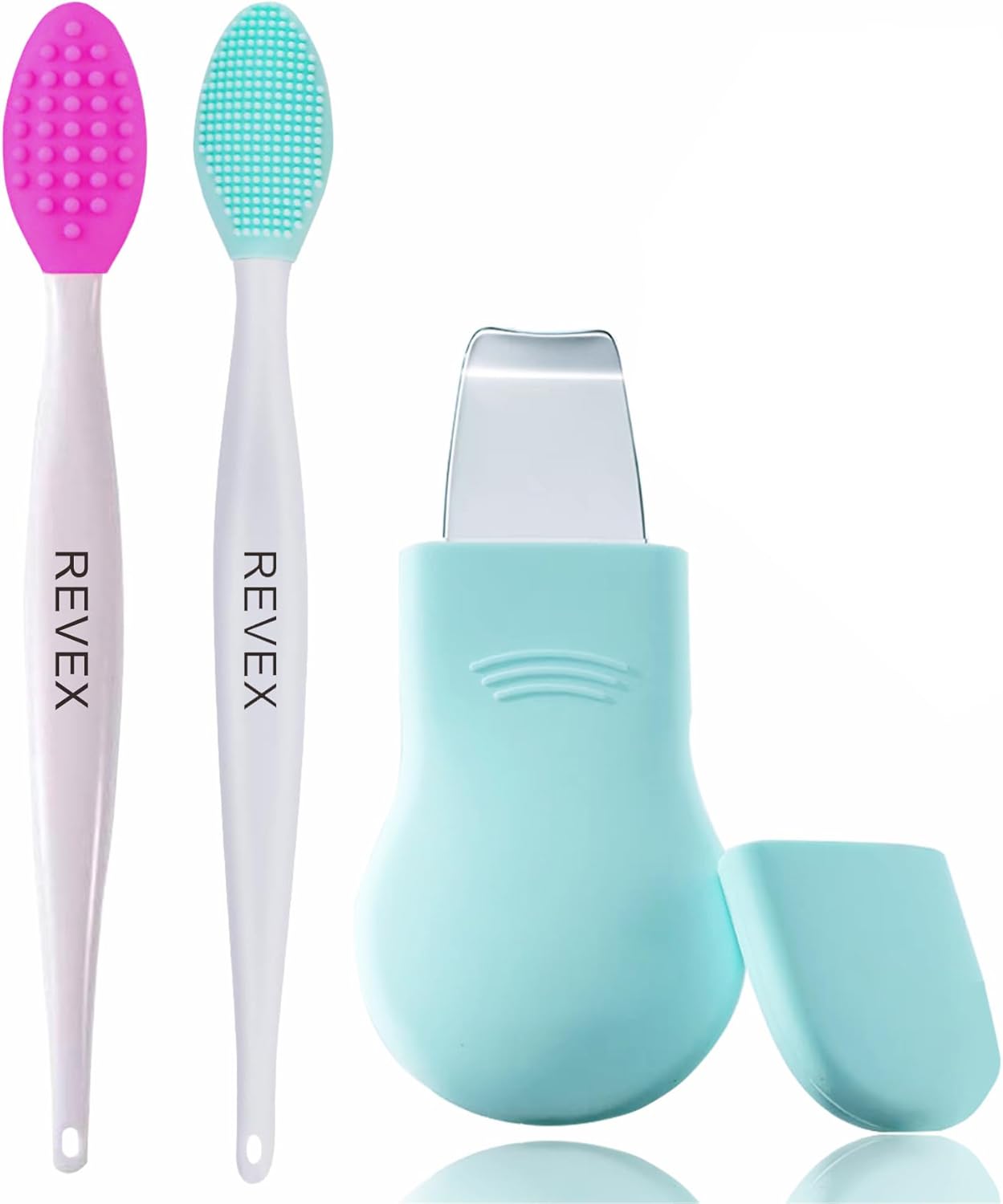 REVEX Silicone Nose Blackhead Remover Tool Set,Blackhead Scraper Tool,2Pcs Pore Cleaning Brush, Face Scrubber Skin Spatula, Pore Scrubber for Deep Cleansing,Face Exfoliator Scrubber for Women Men REVEX Silicone Nose Blackhead Remover Tool Set,Blackhead Scraper Tool,2Pcs Pore Cleaning Brush, Face Scrubber Skin Spatula, Pore Scrubber for Deep Cleansing,Face Exfoliator Scrubber for Women Men