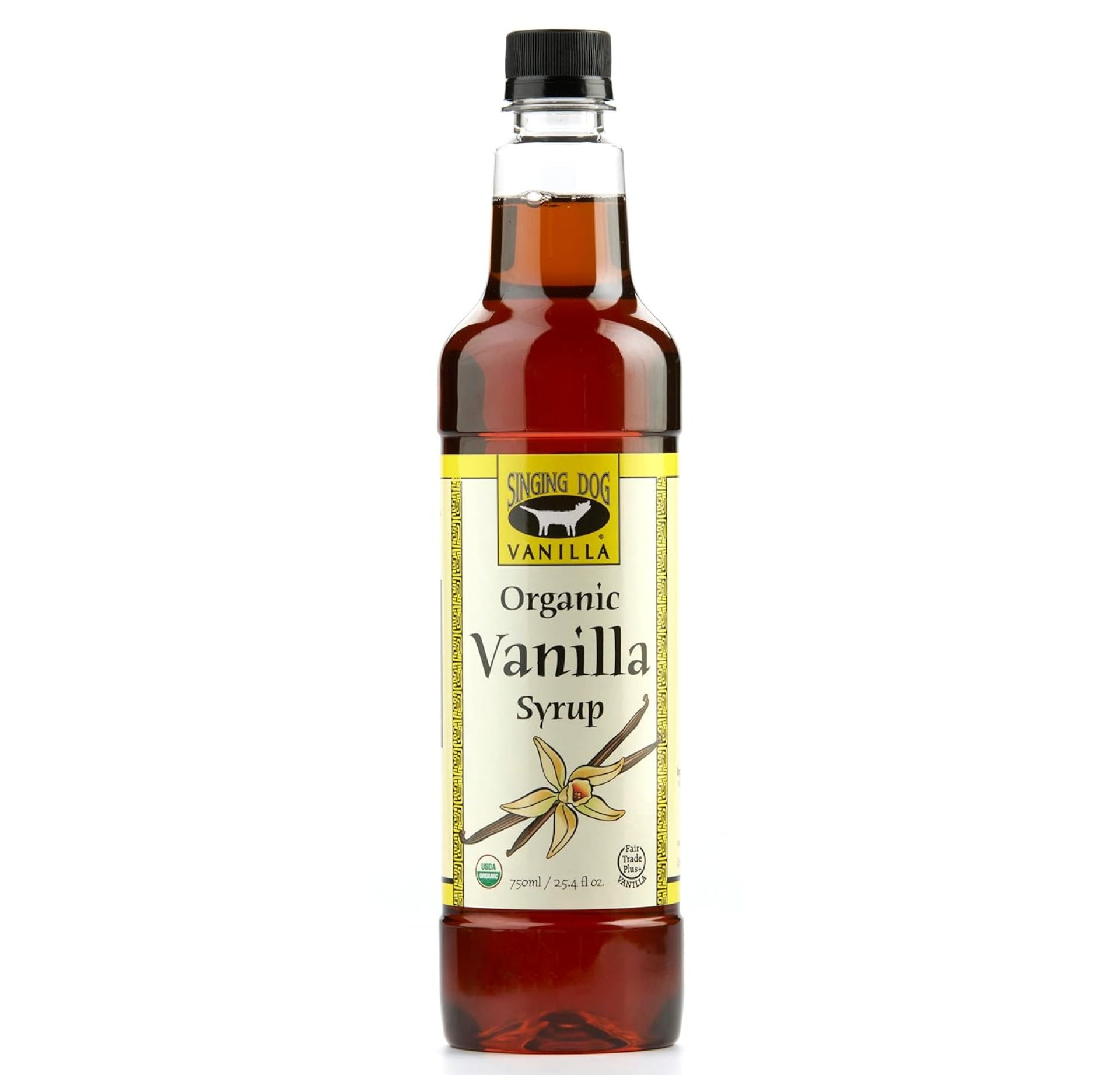 Singing Dog Organic Vanilla Syrup – Natural Vanilla Syrup for Coffee, Tea, Drinks & Baking – No Refined Sugar, Vegan (25.4 fl. oz.) Coffee Syrup Made with Pure Vanilla Extract Singing Dog Organic Vanilla Syrup – Natural Vanilla Syrup for Coffee, Tea, Drinks & Baking – No Refined Sugar, Vegan (25.4 fl. oz.) Coffee Syrup Made with Pure Vanilla Extract
