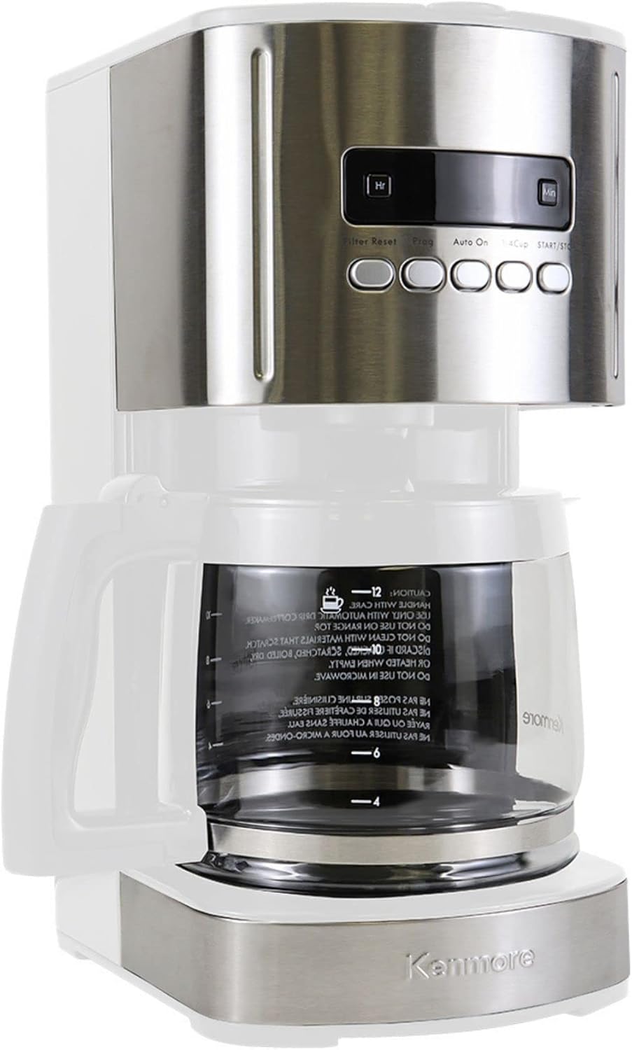 Kenmore Coffee Maker 12 cup Drip Coffee Machine Reusable Filter Programmable Timer Digital Display Aroma Control Glass Carafe Charcoal Water Filter Regular Bold Stainless Steel and white Kenmore Coffee Maker 12 cup Drip Coffee Machine Reusable Filter Programmable Timer Digital Display Aroma Control Glass Carafe Charcoal Water Filter Regular Bold Stainless Steel and white
