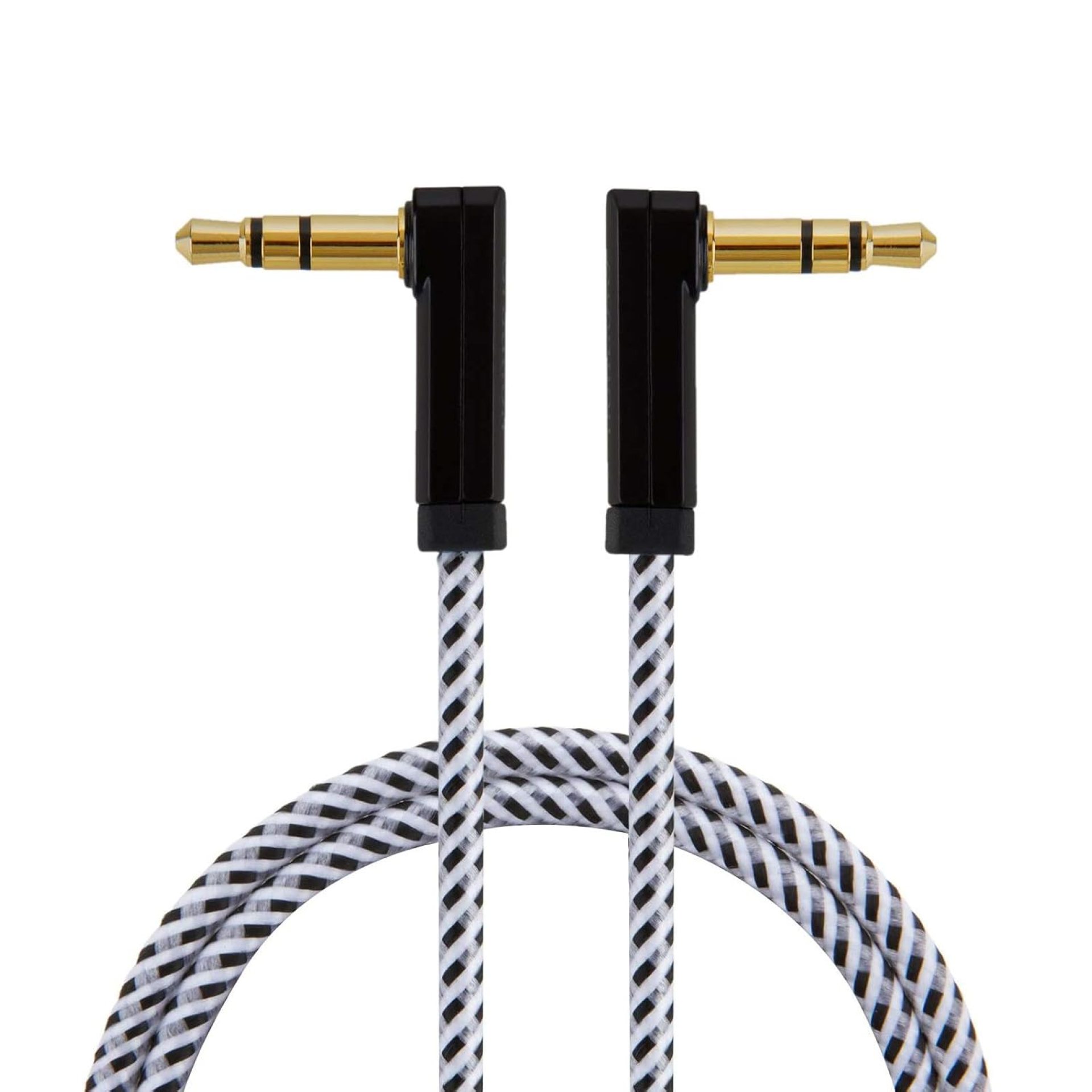 CableCreation 3.5mm Aux Cable 10FT/3m, 90 Degree Angle 3.5mm Male to Male Jack Audio Stereo Cable for iPhone, Tablets, Headset, Headphone, PC, Laptop, Car Stereos, Black and White CableCreation 3.5mm Aux Cable 10FT/3m, 90 Degree Angle 3.5mm Male to Male Jack Audio Stereo Cable for iPhone, Tablets, Headset, Headphone, PC, Laptop, Car Stereos, Black and White