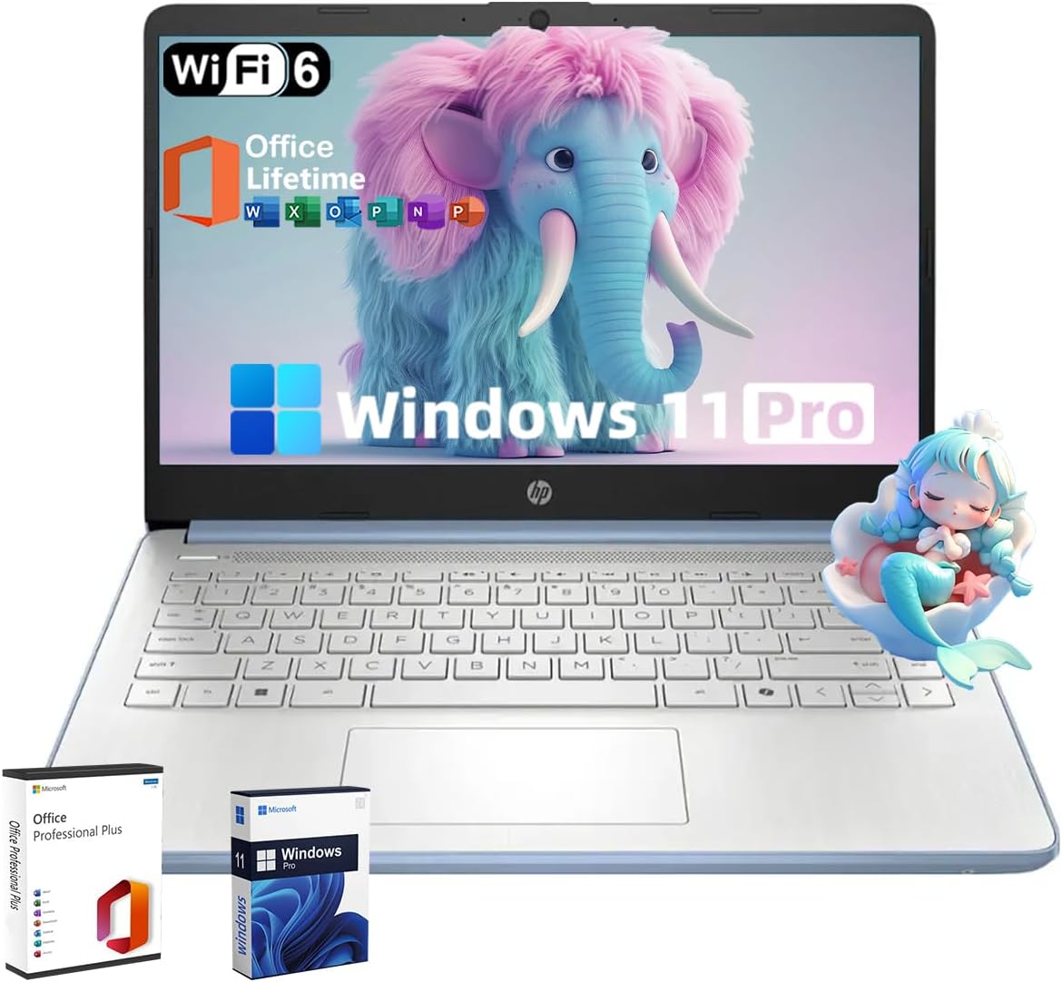 HP Business Student Laptop Computer – Windows 11 Pro & Microsoft Office Lifetime | 14 inch HD | AI-Powered, 12 Hr Batter N-Serious Laptop| 16GB RAM, 128GB UFS, 256GB Extend Micro SD | Blue HP Business Student Laptop Computer – Windows 11 Pro & Microsoft Office Lifetime | 14 inch HD | AI-Powered, 12 Hr Batter N-Serious Laptop| 16GB RAM, 128GB UFS, 256GB Extend Micro SD | Blue