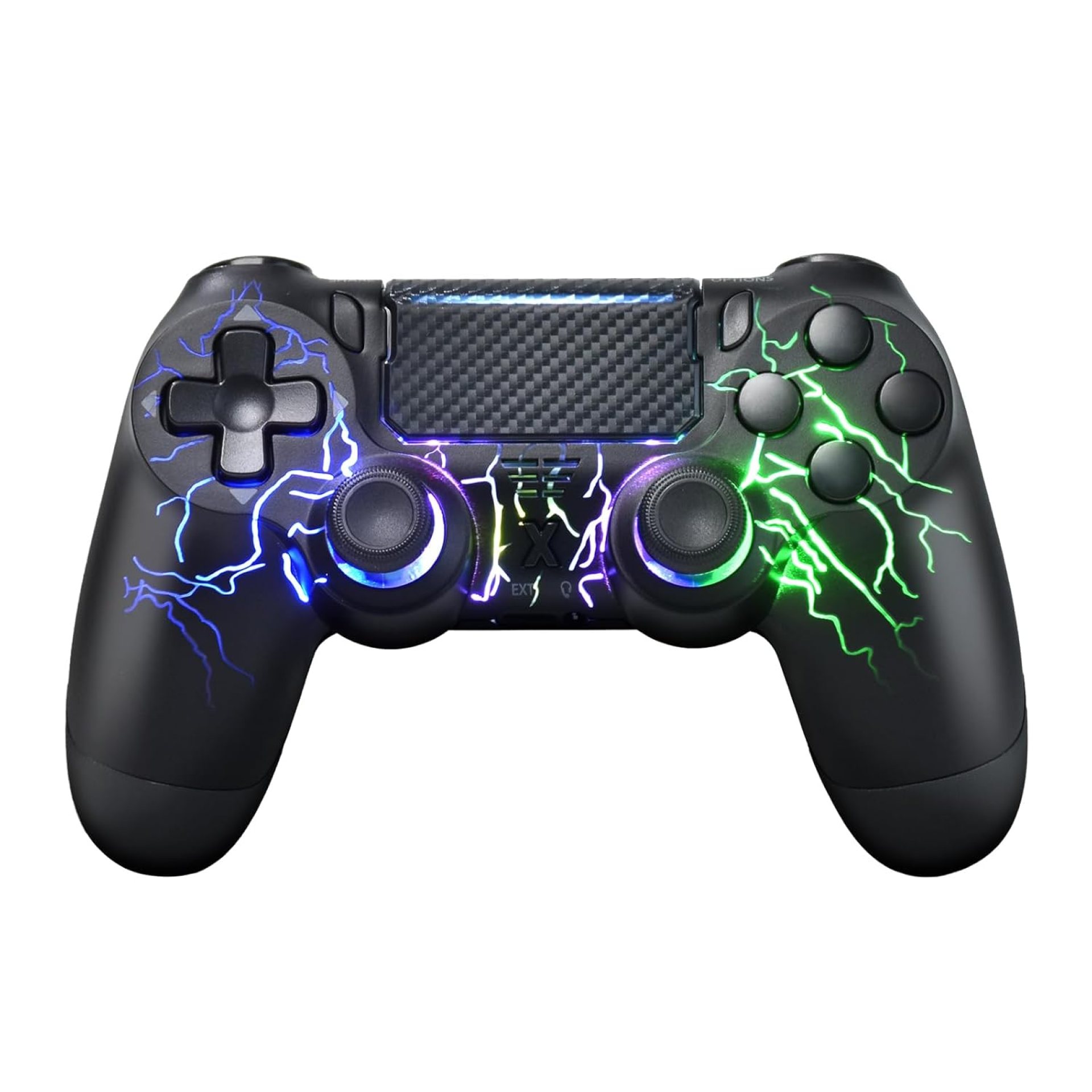 mone Wireless Controller for PS4/PS4 Pro/PS4 Slim & PC – Black – Background RGB Lightning Pattern Illumination, Hall Effect Joystick, 6 – Axis Gyro, Type – C, Touch Pad – Ideal for Gaming Enthusiasts mone Wireless Controller for PS4/PS4 Pro/PS4 Slim & PC – Black – Background RGB Lightning Pattern Illumination, Hall Effect Joystick, 6 – Axis Gyro, Type – C, Touch Pad – Ideal for Gaming Enthusiasts