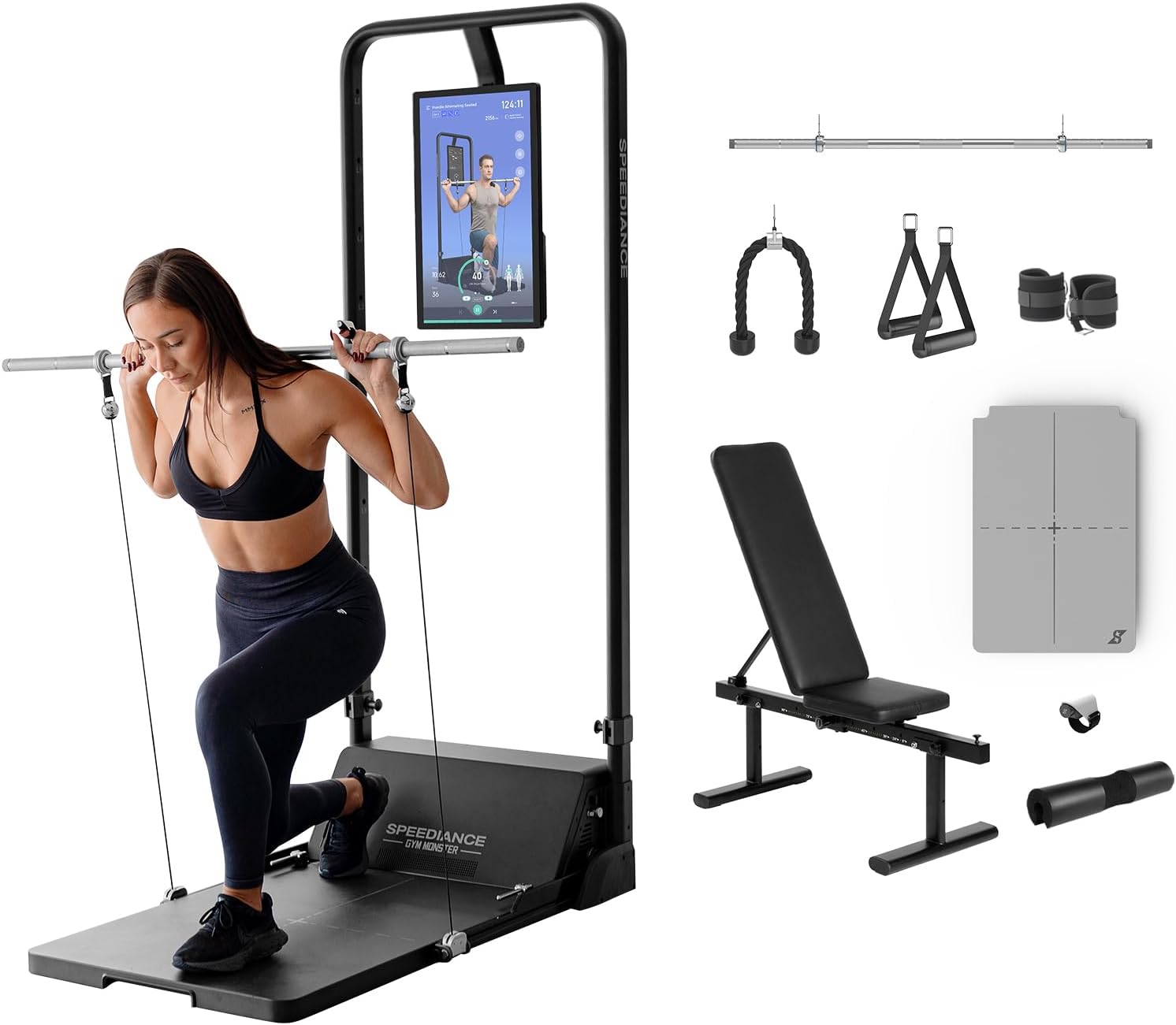 Gym Monster Smart Home Gym, Multifunctional Strength Training Machine, Smith Machine Power Cage Workout Station, Squat Rack Cable Machine, Full Body Fitness Equipment for Home Workout Gym Monster Smart Home Gym, Multifunctional Strength Training Machine, Smith Machine Power Cage Workout Station, Squat Rack Cable Machine, Full Body Fitness Equipment for Home Workout