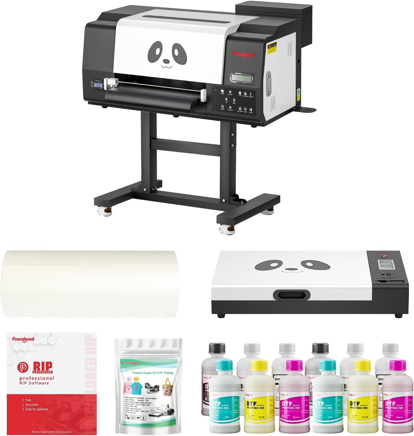 Procolored F13 Pro Panda DTF Printer A3 Dual XP600 13″ Transfer Printing Machine with White Ink Circulation and Semi-Automatic Cleaning System (Printer+Bracket+Oven) Procolored F13 Pro Panda DTF Printer A3 Dual XP600 13″ Transfer Printing Machine with White Ink Circulation and Semi-Automatic Cleaning System (Printer+Bracket+Oven)