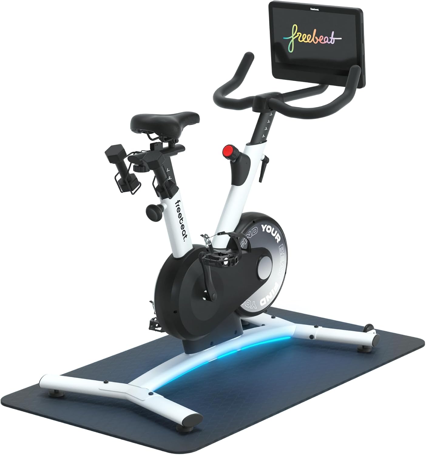Freebeat Boom Exercise Bike, Smart Spin Bike for Home, 15.6” HD Touchscreen, Auto Resistance, Compact Stationary Bike with Screen, Bluetooth, Scenic Rides, Training Algorithm, Gamified Classes with Expert Instructors Freebeat Boom Exercise Bike, Smart Spin Bike for Home, 15.6” HD Touchscreen, Auto Resistance, Compact Stationary Bike with Screen, Bluetooth, Scenic Rides, Training Algorithm, Gamified Classes with Expert Instructors