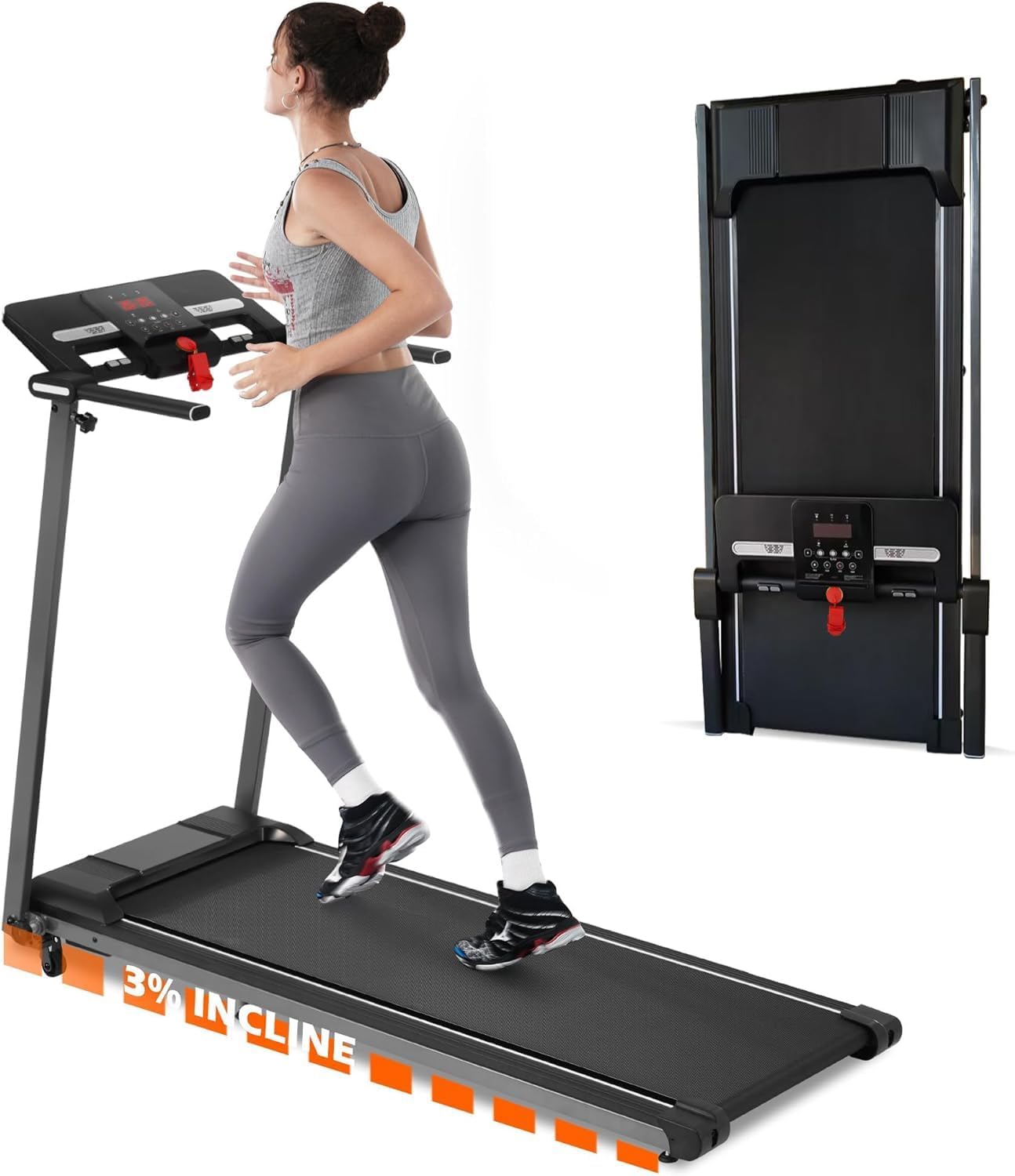 Merax Incline Walking Pad Treadmill with Handle Bar, 2.5HP Folding Treadmills for Home, 300 LBS Capacity Walking Running Machine with 15.6″ Wide Belt Merax Incline Walking Pad Treadmill with Handle Bar, 2.5HP Folding Treadmills for Home, 300 LBS Capacity Walking Running Machine with 15.6″ Wide Belt