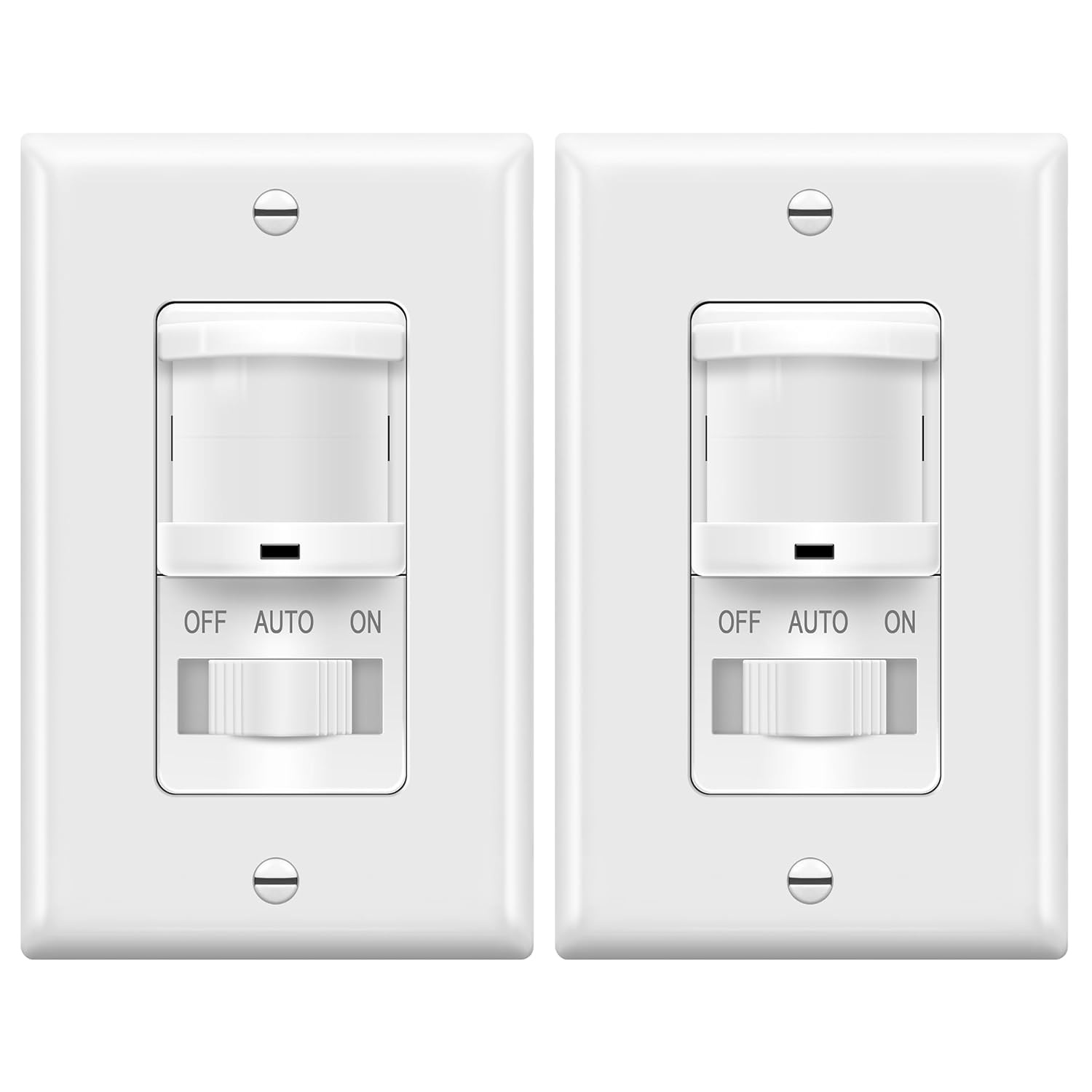 TOPGREENER In-Wall PIR Motion Sensor Light Switch, Single Pole Occupancy Sensor Switch, Motion Sensor Switch, Need Neutral Wire, Wall Plate Included, On/Off Override, 4A, 500W, TSOS5-W, White, 2 Pack TOPGREENER In-Wall PIR Motion Sensor Light Switch, Single Pole Occupancy Sensor Switch, Motion Sensor Switch, Need Neutral Wire, Wall Plate Included, On/Off Override, 4A, 500W, TSOS5-W, White, 2 Pack