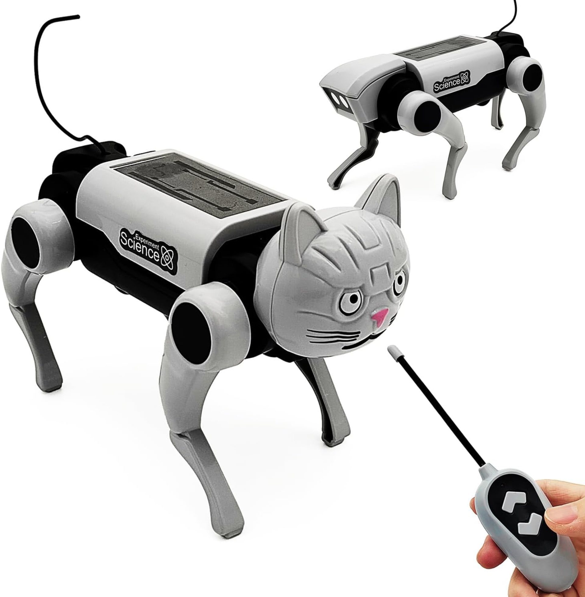 Tipmant Electric Remote Control Robot Dog RC Mechanical Animal Vehicle Electronic Pets, DIY Installation, Dog Cat 2 Heads, Kids Birthday Gifts Tipmant Electric Remote Control Robot Dog RC Mechanical Animal Vehicle Electronic Pets, DIY Installation, Dog Cat 2 Heads, Kids Birthday Gifts