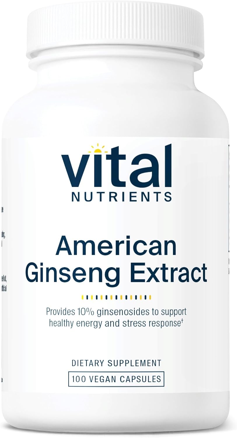 Vital Nutrients – American Ginseng – Energy Support – Mental and Physical Endurance – 100 Vegetarian Capsules per Bottle – 250 mg Vital Nutrients – American Ginseng – Energy Support – Mental and Physical Endurance – 100 Vegetarian Capsules per Bottle – 250 mg