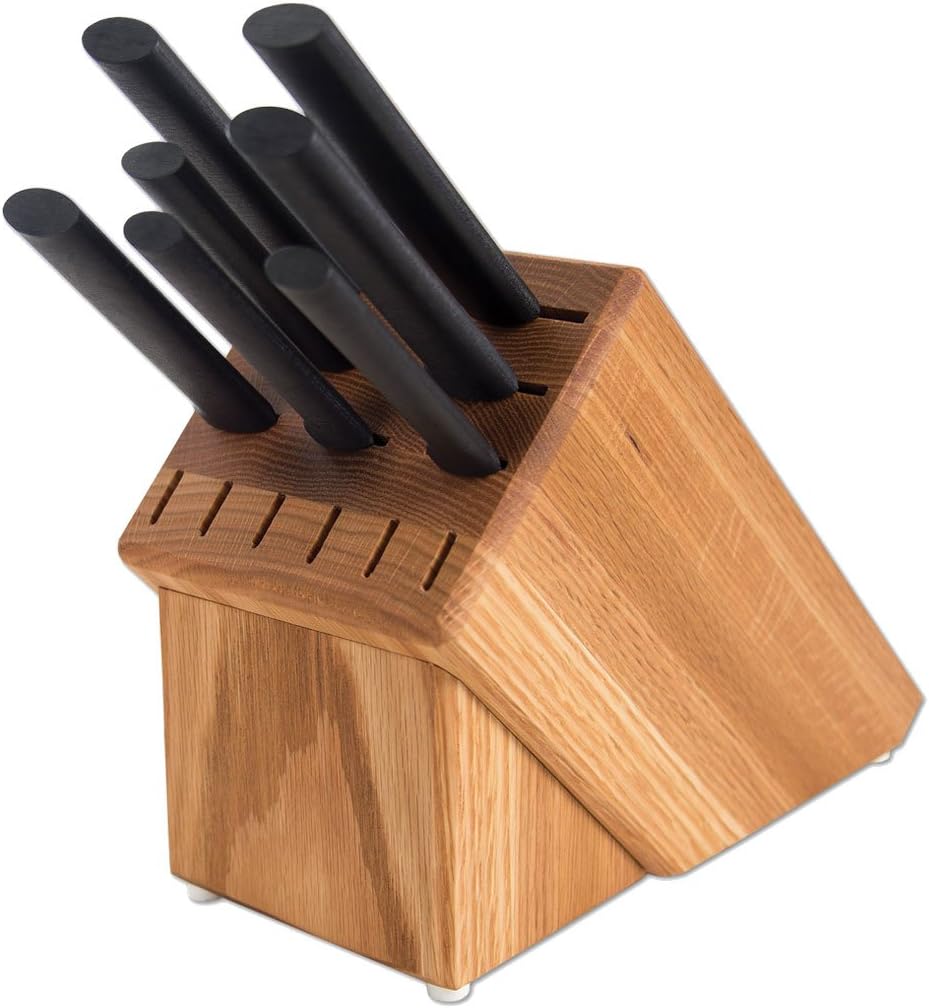 Rada Cutlery Essential Oak Block Set, Black Handles Rada Cutlery Essential Oak Block Set, Black Handles