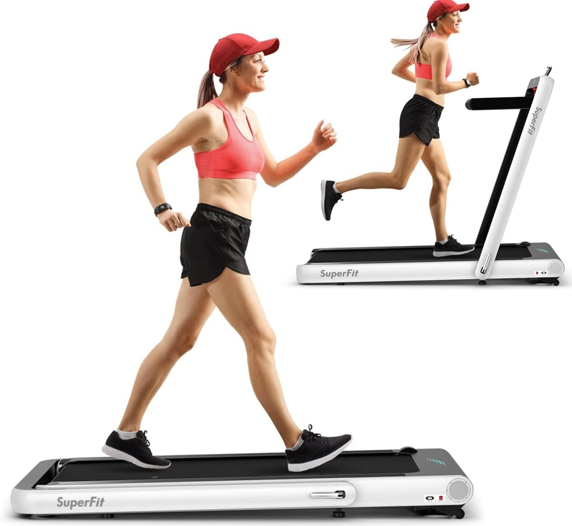 GYMAX Under Desk Folding Treadmill, 4.75HP 2 in 1 Running Walking Machine with Heart Rate Control, APP Control, LED Touch Screen and Remote, Luxury Treadmill for Home/Gym GYMAX Under Desk Folding Treadmill, 4.75HP 2 in 1 Running Walking Machine with Heart Rate Control, APP Control, LED Touch Screen and Remote, Luxury Treadmill for Home/Gym