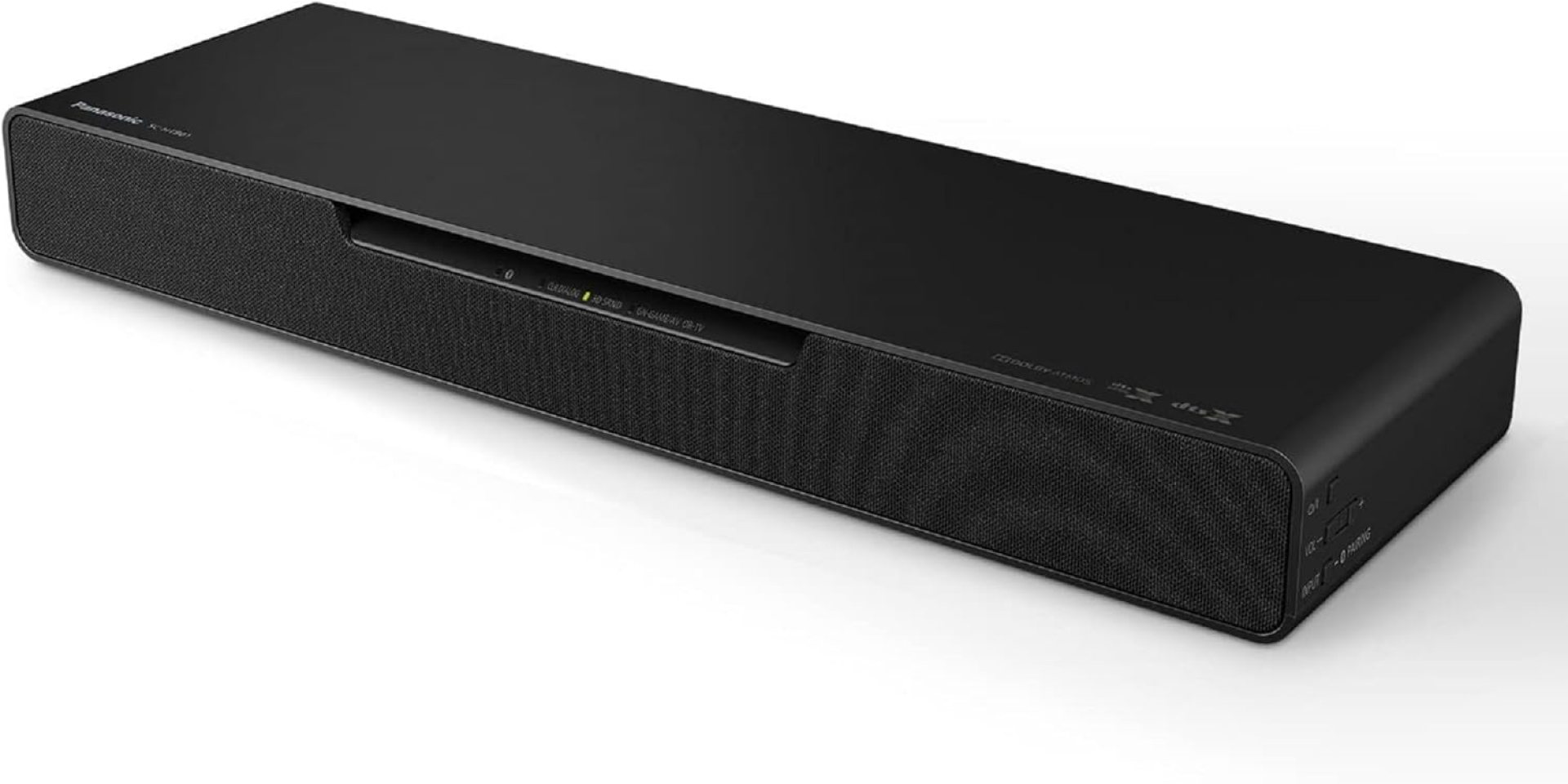 Panasonic SoundSlayer Dolby Atmos Soundbar for TV with Built-in Subwoofer, Small Home Audio Bluetooth-Enabled Speaker with Hi-Res Sound – SC-HTB01 (Black) Panasonic SoundSlayer Dolby Atmos Soundbar for TV with Built-in Subwoofer, Small Home Audio Bluetooth-Enabled Speaker with Hi-Res Sound – SC-HTB01 (Black)