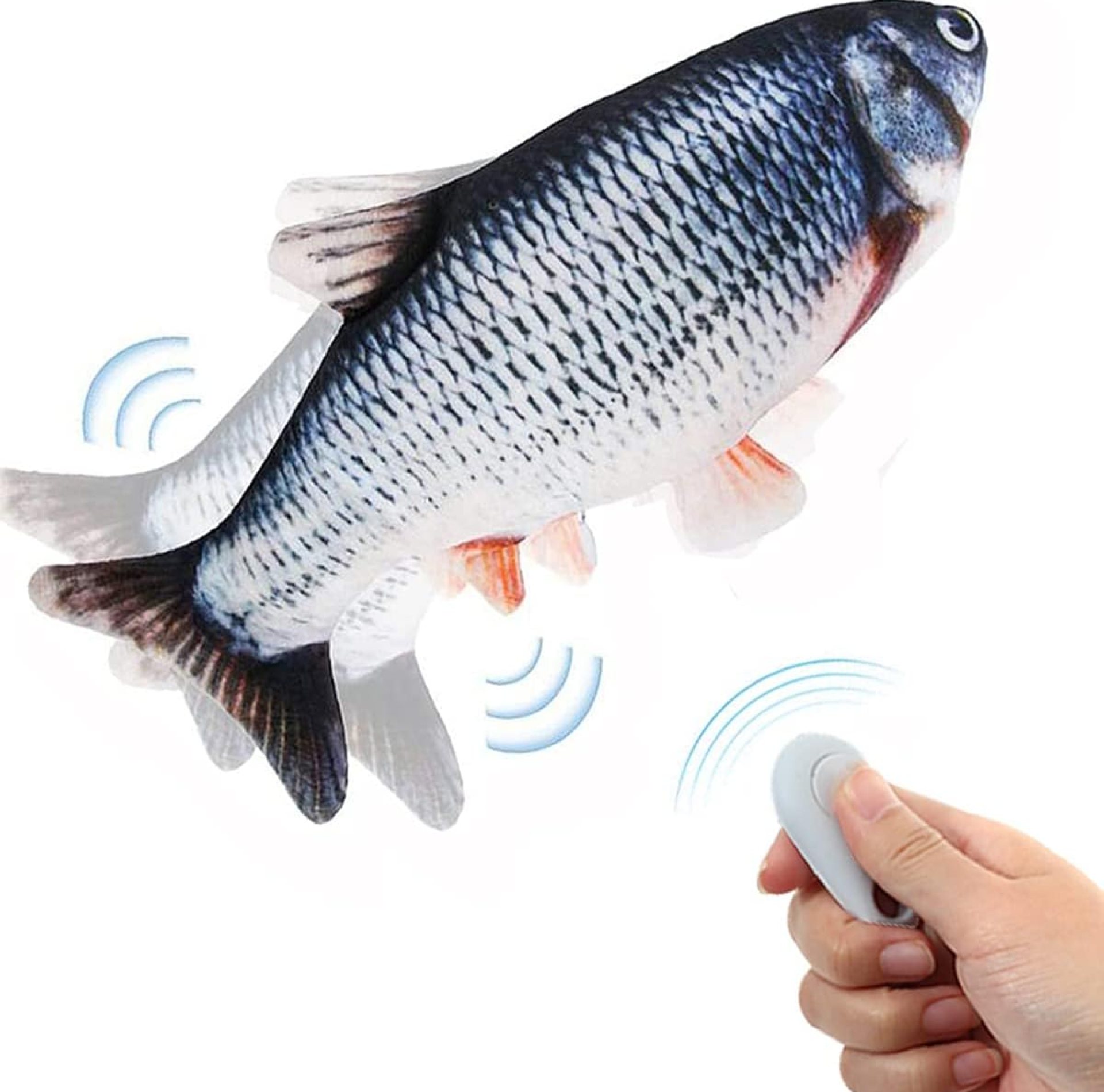 Tocirelo Remote Control Cat Toy – Interactive Catnip Toys for Indoor Cats, 11″ Realistic Electric Flopping Fish Kiten Kicker Toy, Automatic Moving Floppy Fish for Bored Kitten and Small Dogs Tocirelo Remote Control Cat Toy – Interactive Catnip Toys for Indoor Cats, 11″ Realistic Electric Flopping Fish Kiten Kicker Toy, Automatic Moving Floppy Fish for Bored Kitten and Small Dogs