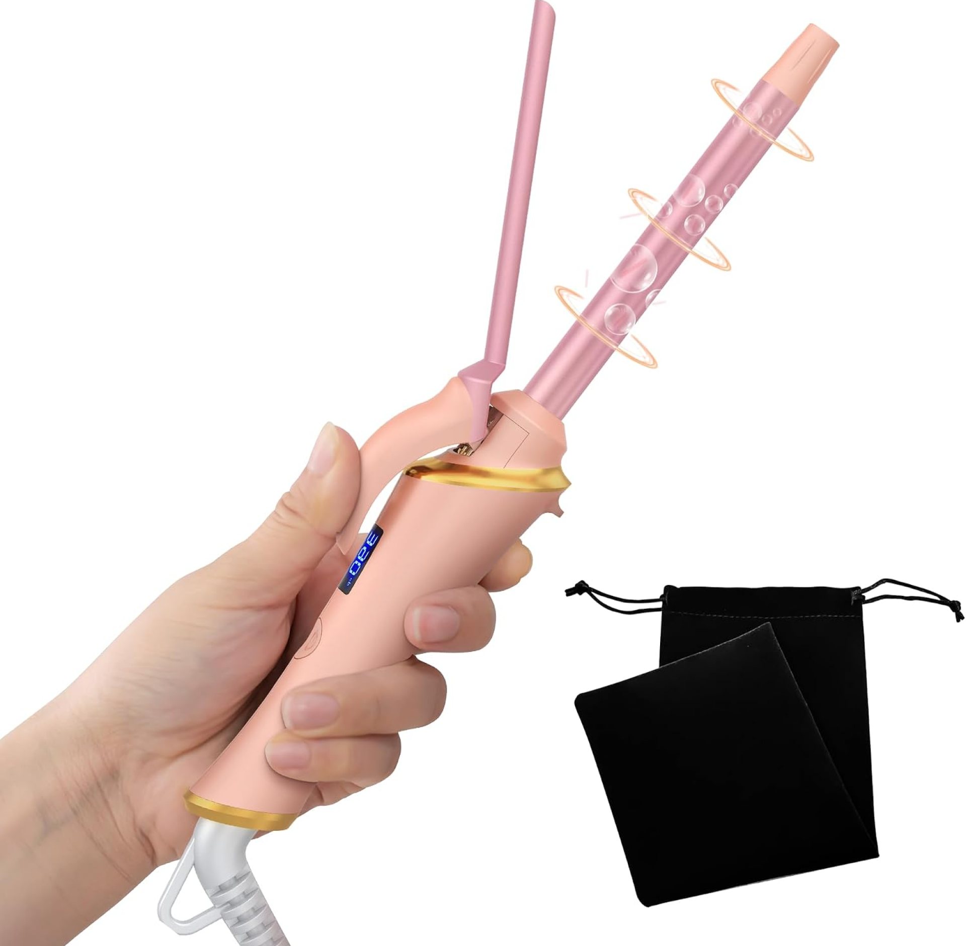Ukliss Mini Curling Iron for Short Hair, Dual Voltage, Fast Heating in 30s, 5 Temp Settings for Tight Curls & Ringlets, Auto Shut-Off, Gifts for Women (Pink, 1/2 Inch Travel Curling Iron) Ukliss Mini Curling Iron for Short Hair, Dual Voltage, Fast Heating in 30s, 5 Temp Settings for Tight Curls & Ringlets, Auto Shut-Off, Gifts for Women (Pink, 1/2 Inch Travel Curling Iron)