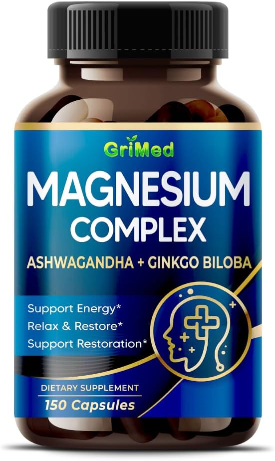 Magnesium Complex 8,600mg – x8 Power with Ashwagandha + Ginkgo Biloba – Relax & Restore, Restful Sleep – USA Made & Tested (150 Count (Pack of 1)) Magnesium Complex 8,600mg – x8 Power with Ashwagandha + Ginkgo Biloba – Relax & Restore, Restful Sleep – USA Made & Tested (150 Count (Pack of 1))