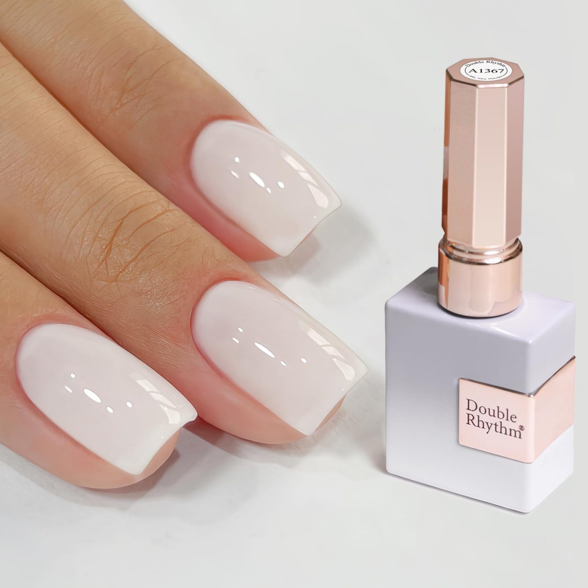 Double Rhythm 15ML Gel Nail Polish Pure Sheer Same Color Same Bottle Soak Off Gel Polish Art Manicure Salon DIY at Home for Women (Milky White-A1075) Double Rhythm 15ML Gel Nail Polish Pure Sheer Same Color Same Bottle Soak Off Gel Polish Art Manicure Salon DIY at Home for Women (Milky White-A1075)