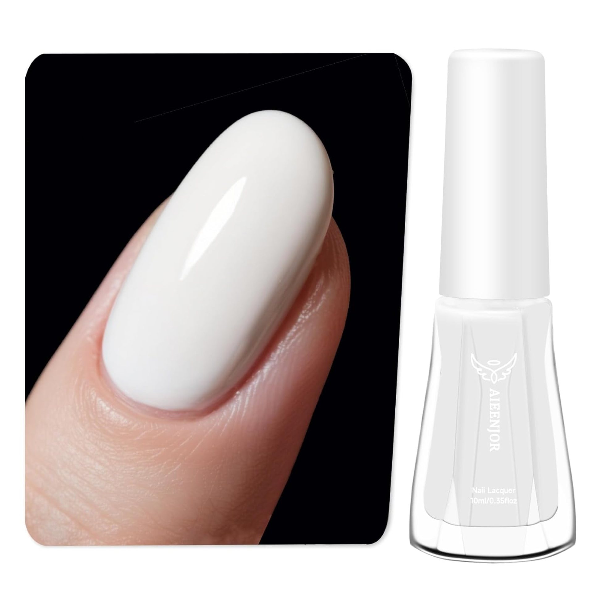 White Nail Polish, Quick Dry Nail Polish, No UV Lamp Needed, Streak Free, Long- Last Fingernail Polish for Nail Manicure Salon DIY Nail Art, 0.35 fl oz White Nail Polish, Quick Dry Nail Polish, No UV Lamp Needed, Streak Free, Long- Last Fingernail Polish for Nail Manicure Salon DIY Nail Art, 0.35 fl oz